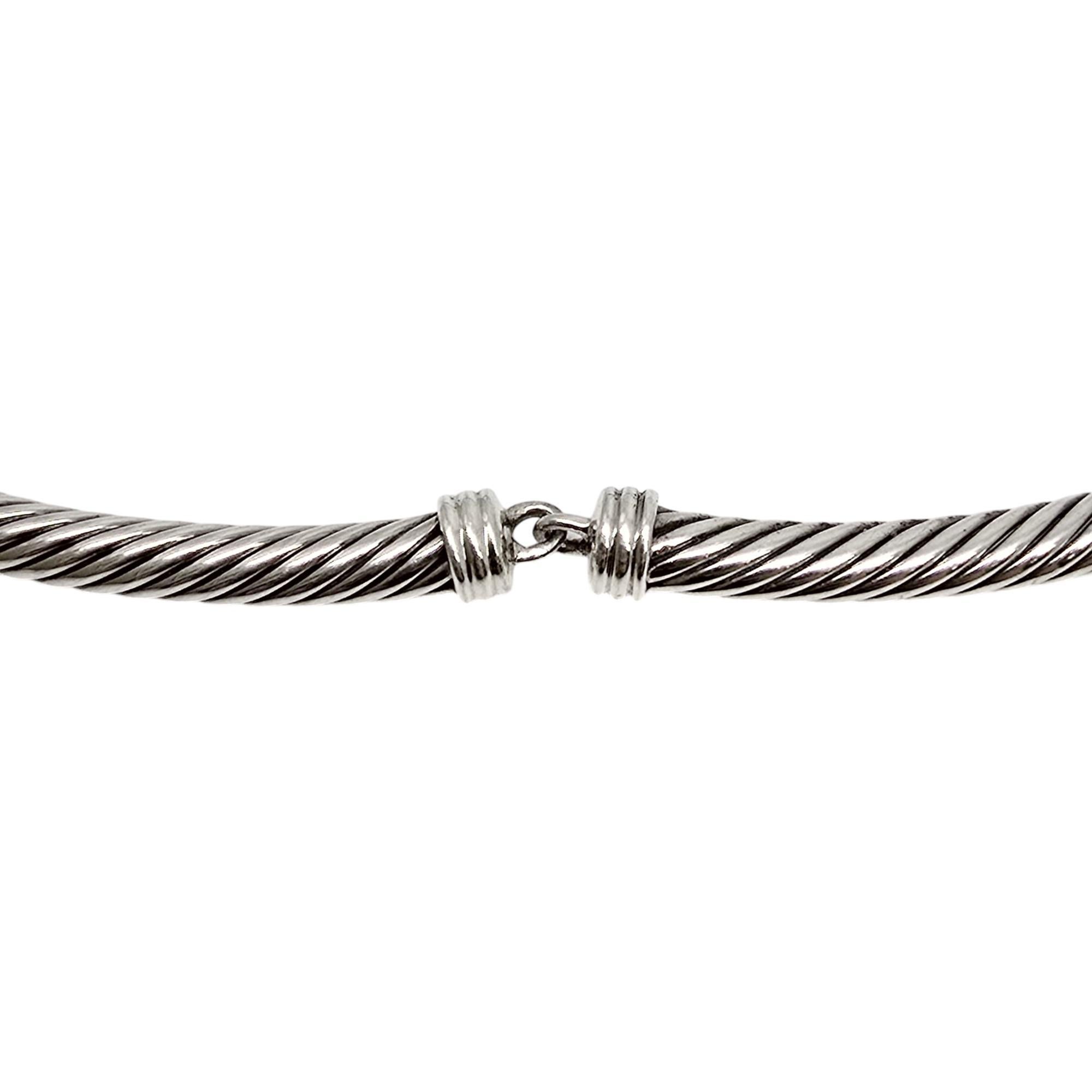 David Yurman Sterling Silver 14K Triple X Cable Collar/Choker Necklace #19857 1