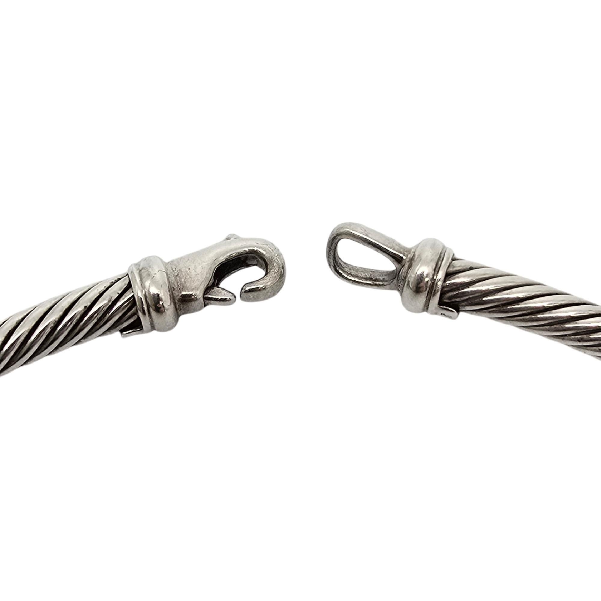 David Yurman Sterling Silver 14K Triple X Cable Collar/Choker Necklace #19857 2