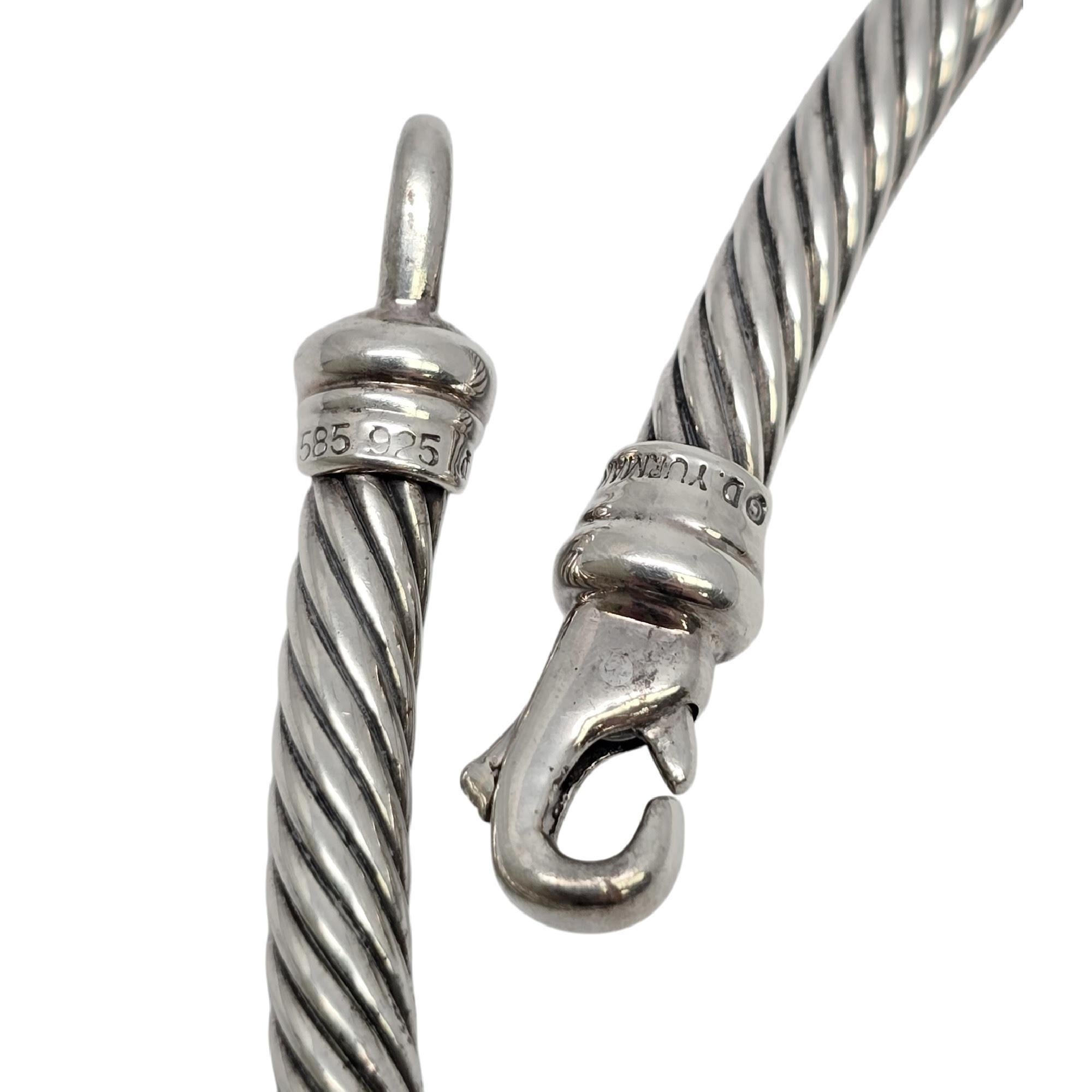 David Yurman Sterling Silver 14K Triple X Cable Collar/Choker Necklace #19857 3