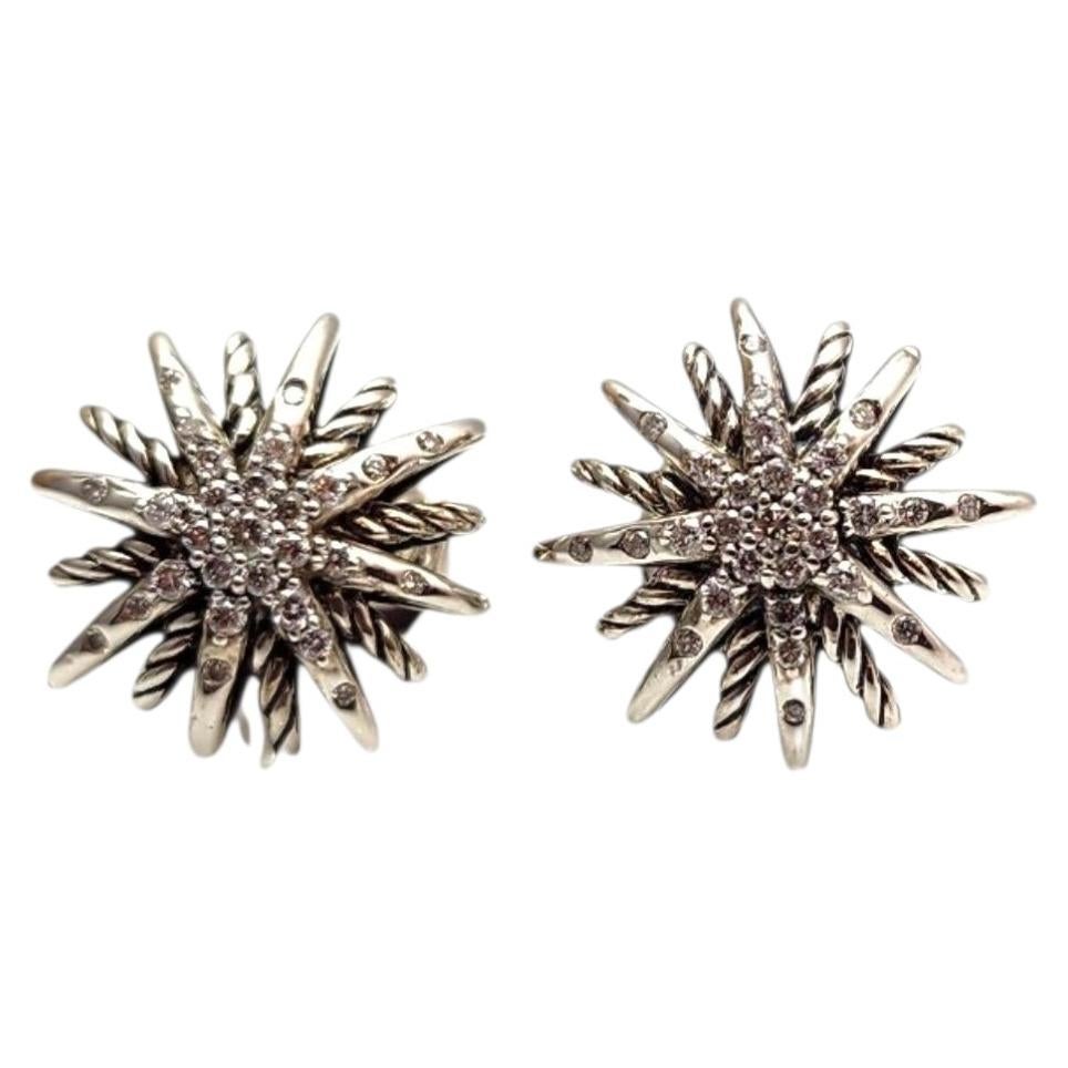 Pendientes «Starburst» de David Yurman en plata de ley y oro blanco de 14 quilates con diamantes #25264