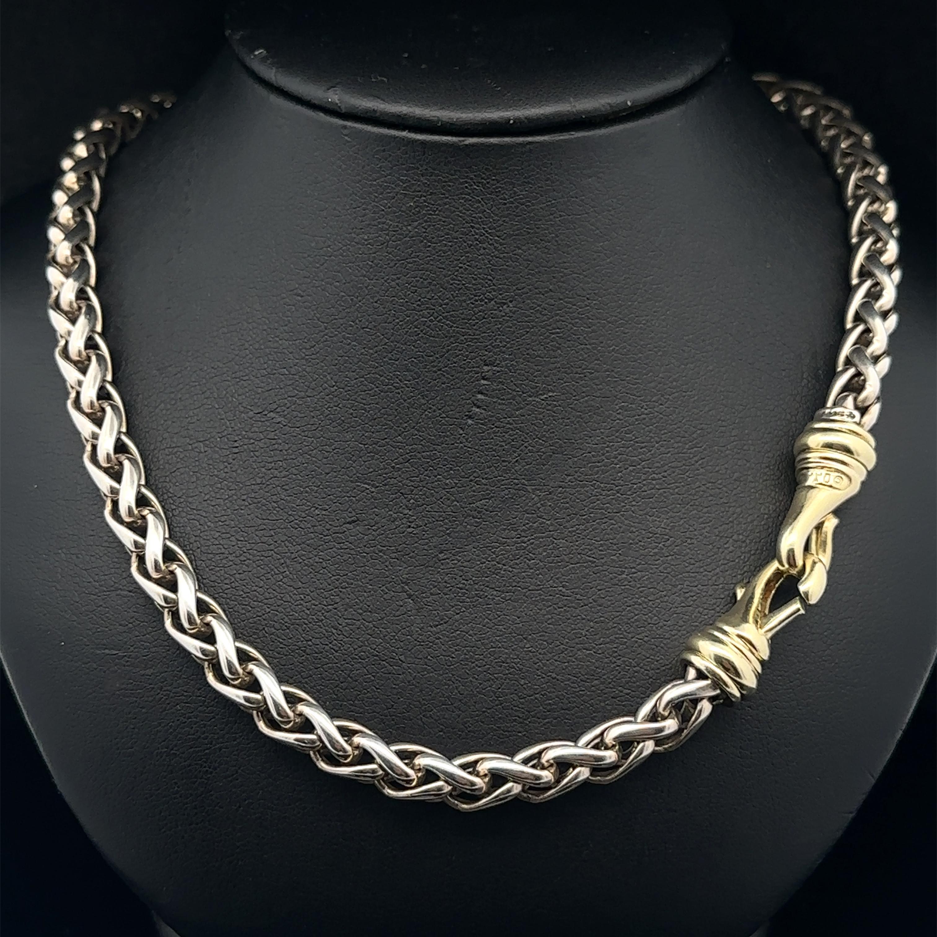 David Yurman Sterling Silver & 14k Yellow Gold 16
