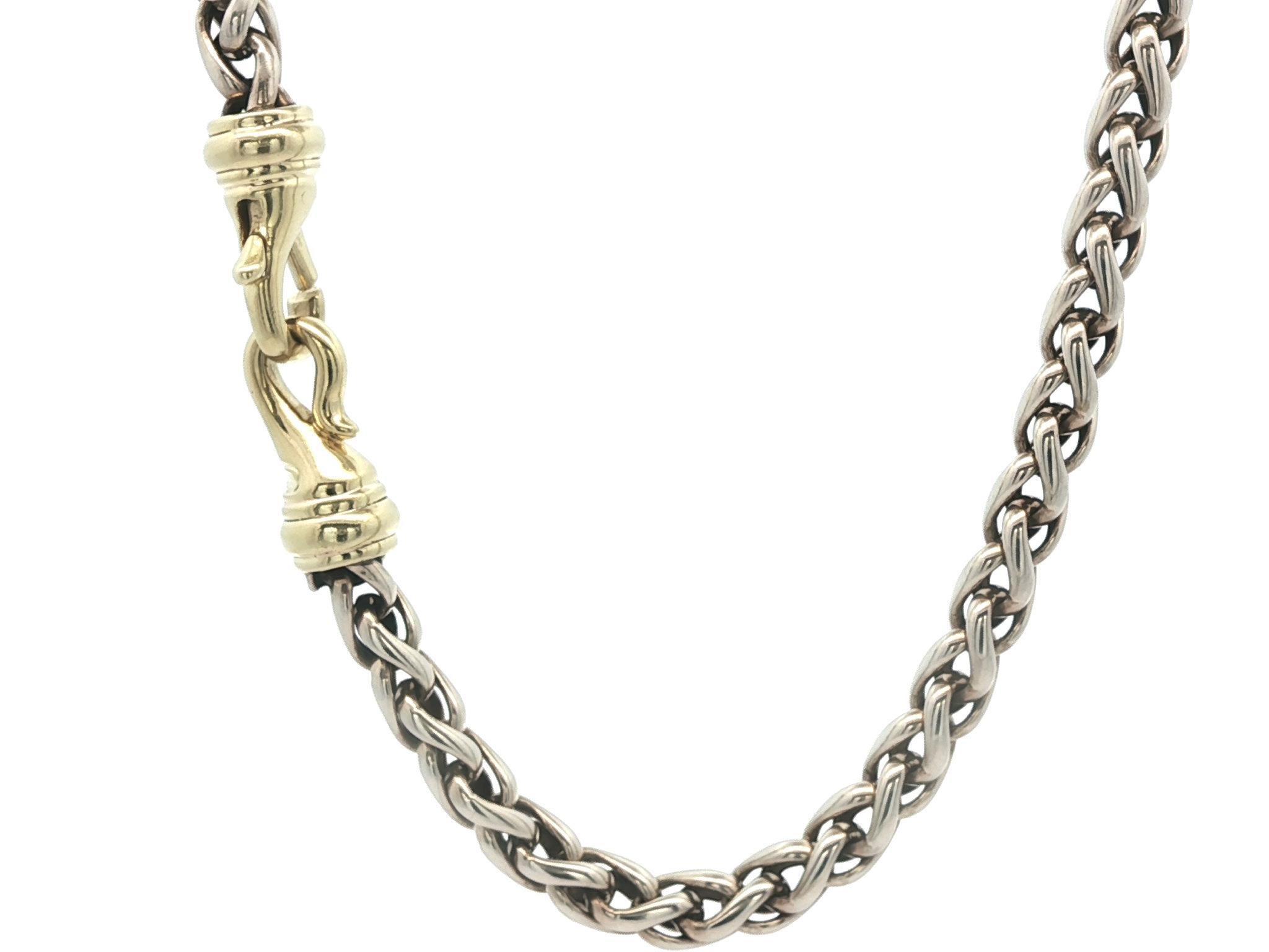 David Yurman Sterling Silver & 14k Yellow Gold 16