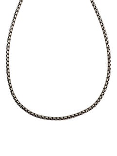 David Yurman Sterling Silver 14K Yellow Gold 18" Box Chain Necklace 3.5mm #25359
