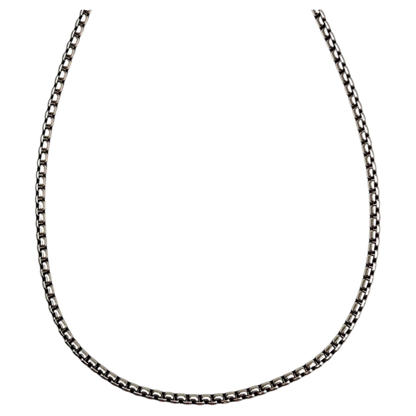 Collana David Yurman in argento sterling e oro giallo 14K, catena a maglie squadrate da 18", 3,5 mm, n. 25359