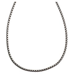 David Yurman Sterling Silver 14K Yellow Gold 18" Box Chain Necklace 3.5mm #25359