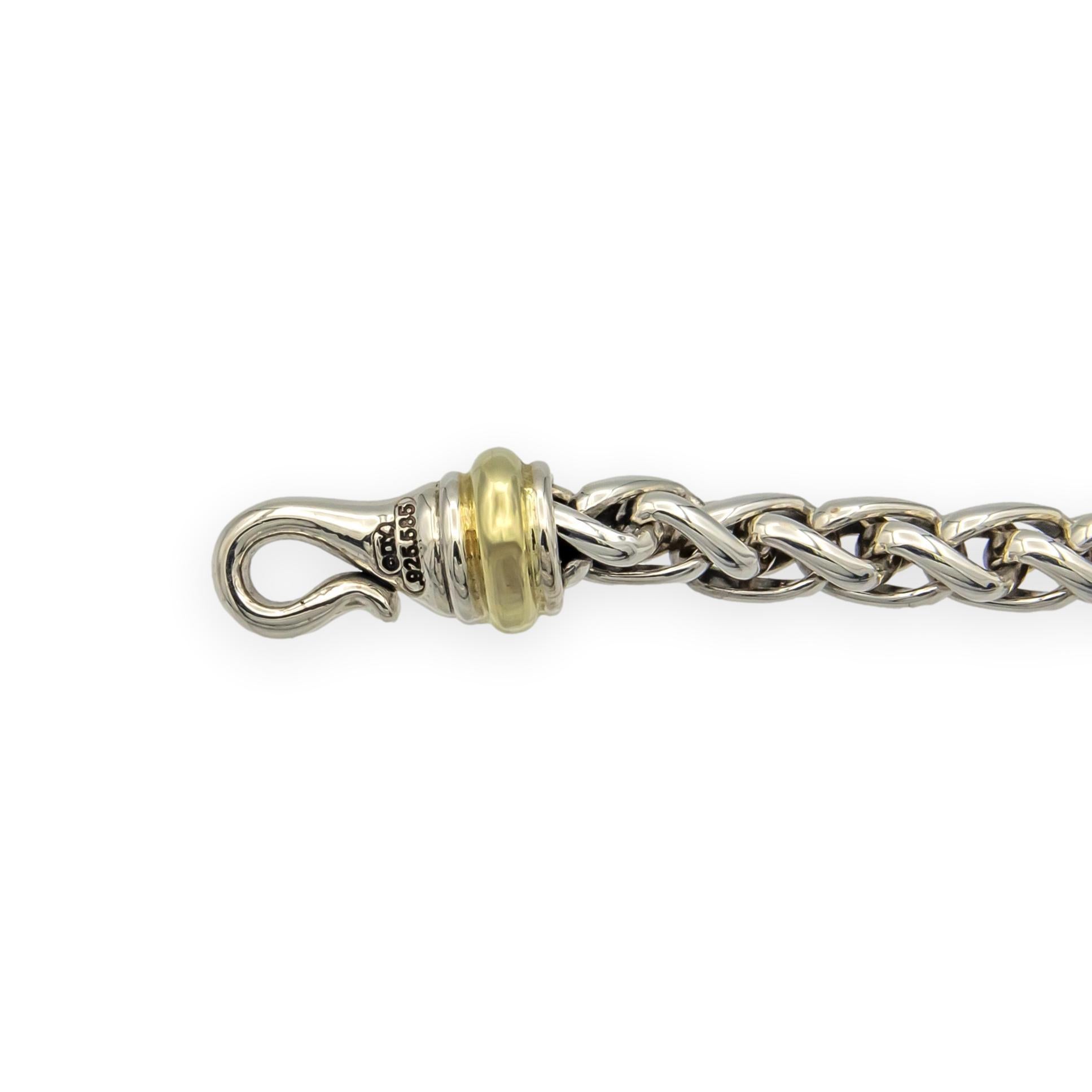 David Yurman - Collana con catena di grano da 6 mm in argento sterling e oro giallo 14 carati, 17 in vendita 5
