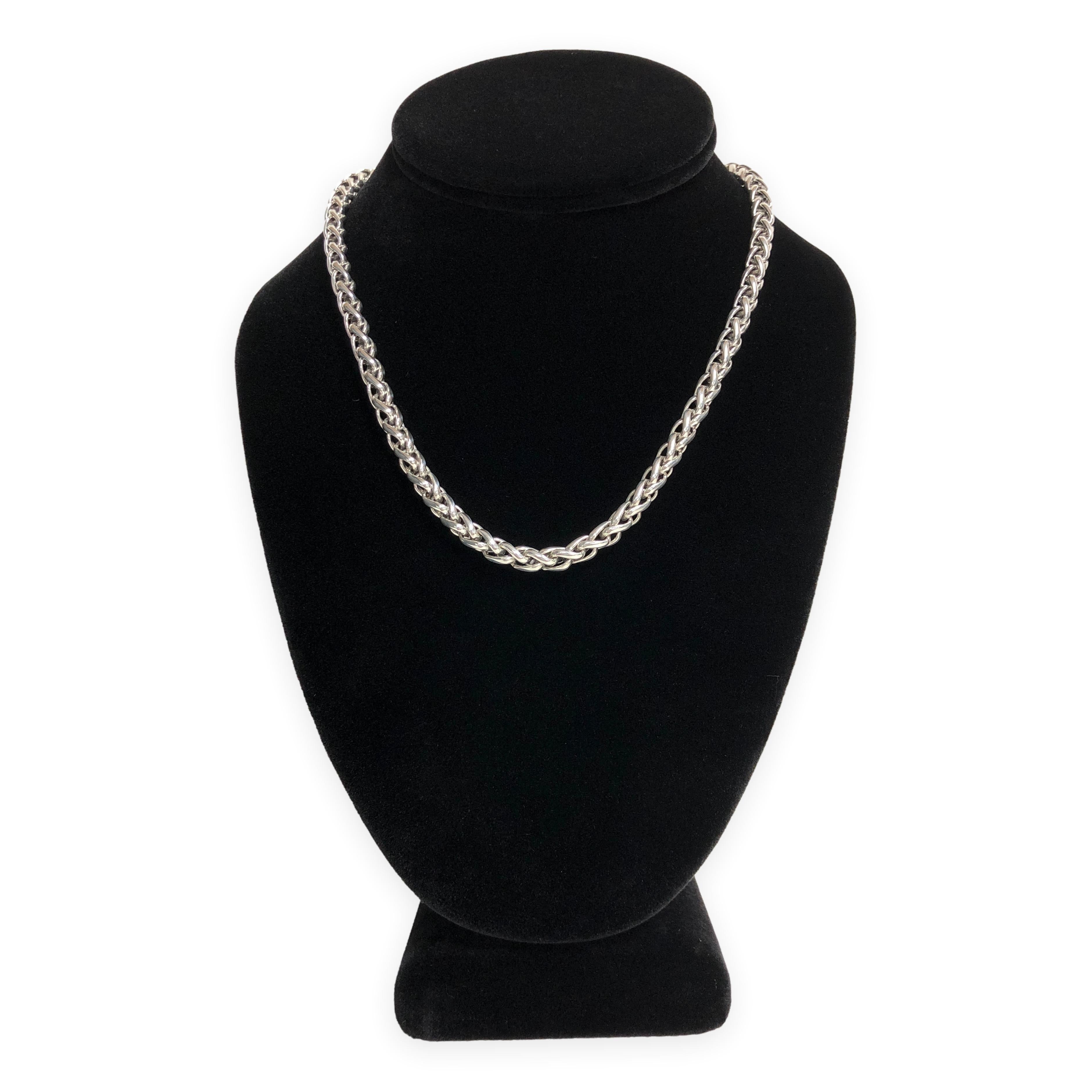 David Yurman - Collana con catena di grano da 6 mm in argento sterling e oro giallo 14 carati, 17 in vendita 8