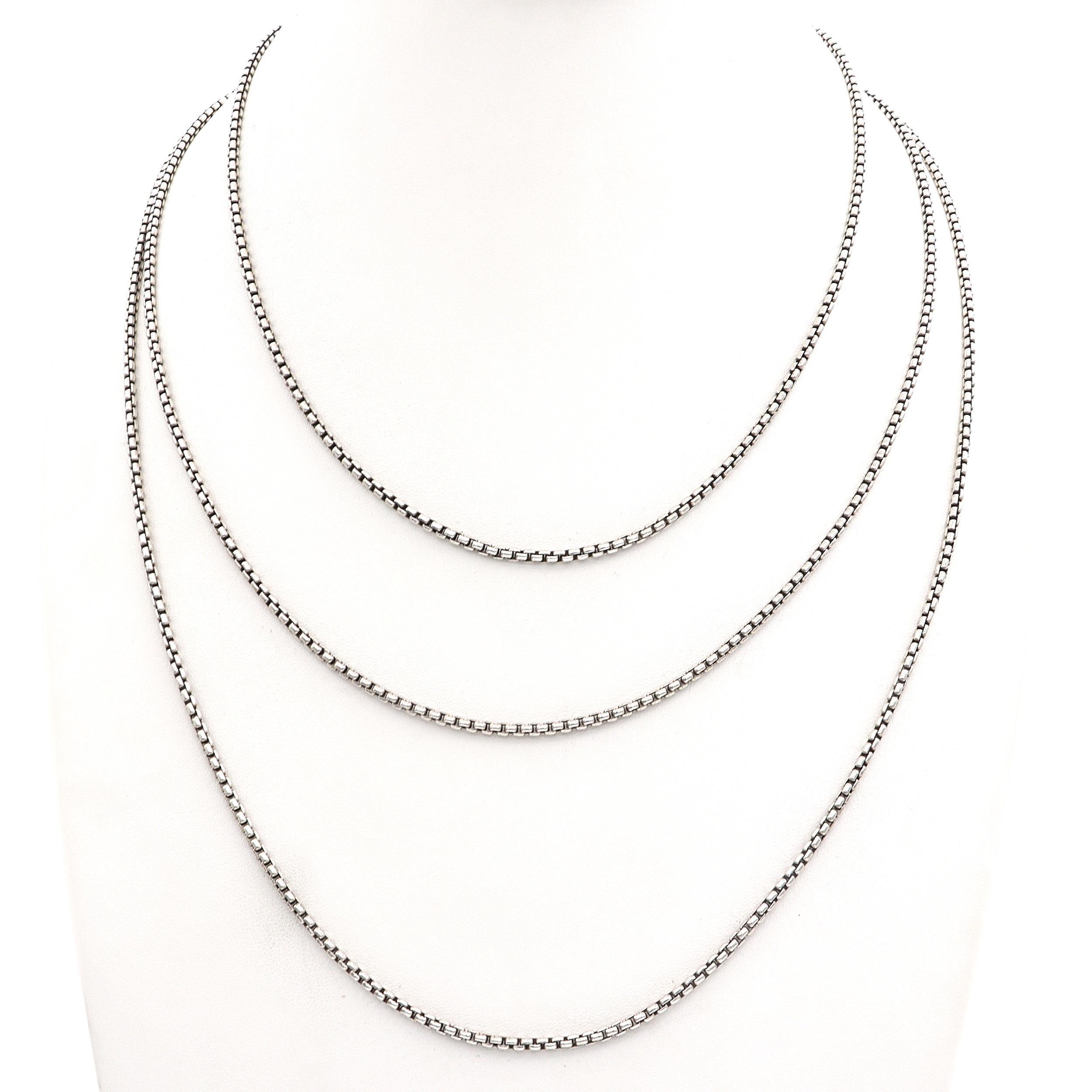 Contemporaneo David Yurman - Collana con catena a scatola in argento sterling e oro giallo 14k da 72
