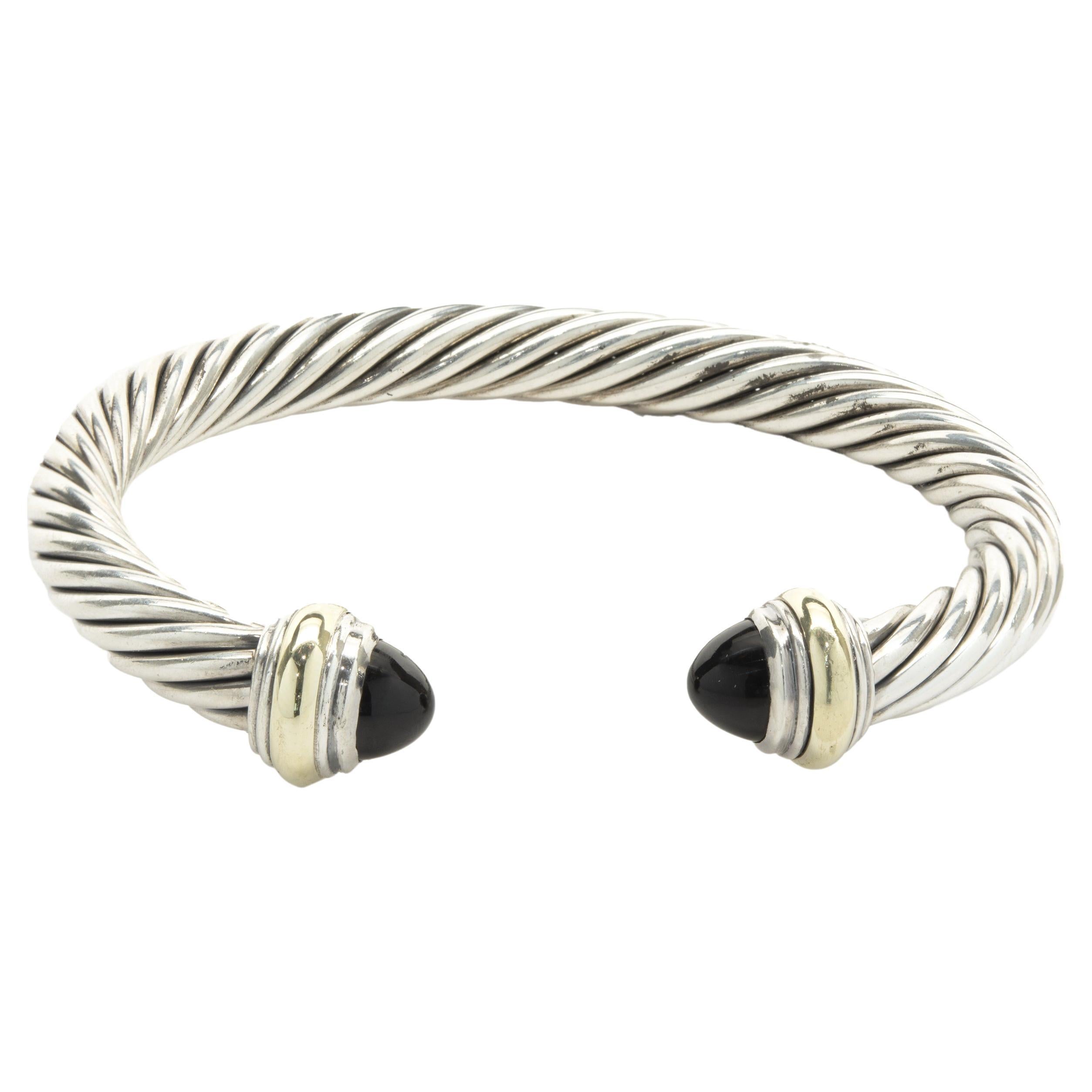 David Yurman Chiclet Collection Sterling Silver, Black Onyx and Diamond ...