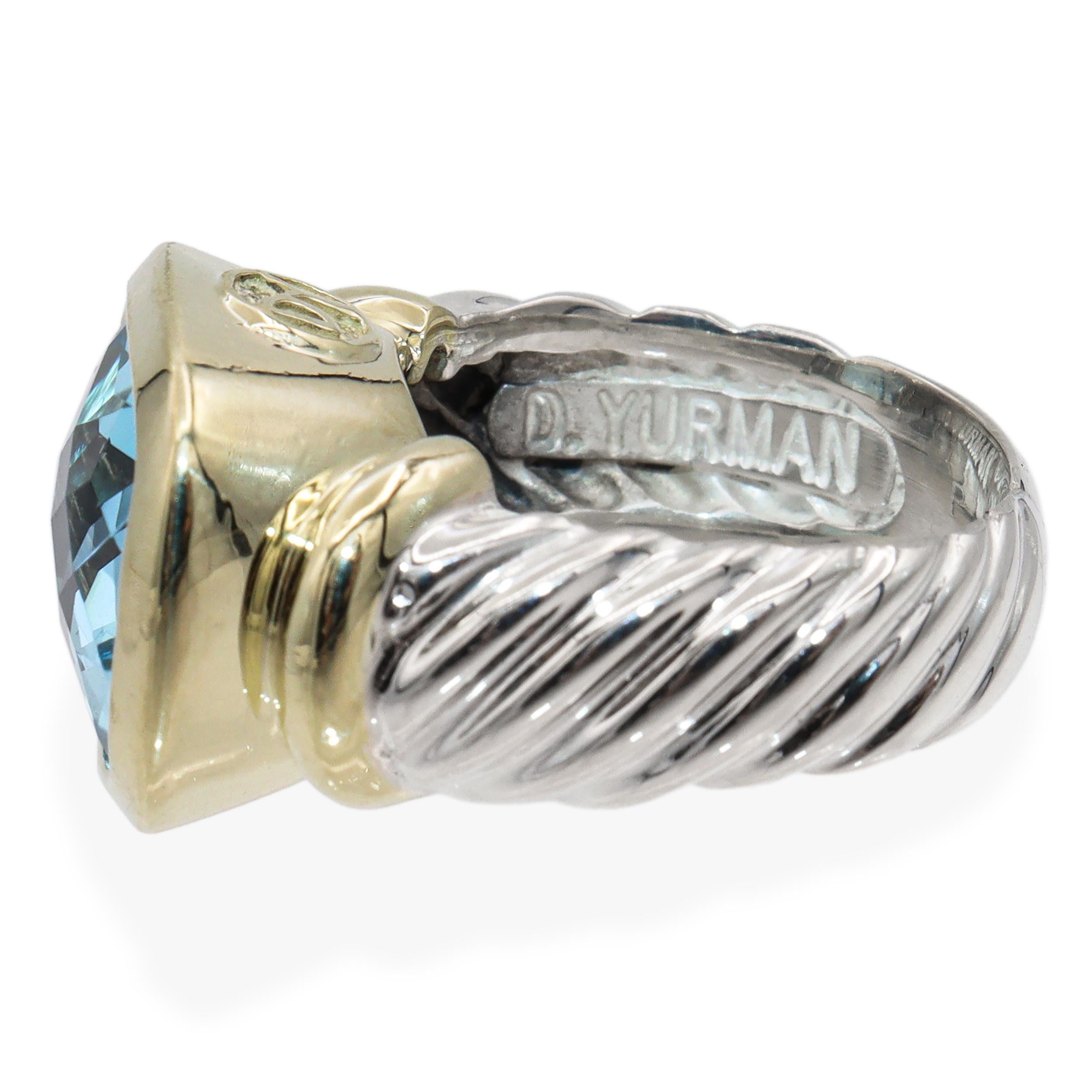 Femenino o masculino Anillo Albión de Topacio Azul de Plata de Ley y Oro Amarillo de 14 quilates David Yurman en venta