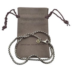 David Yurman Sterling Silver 14K Yellow Gold Box Chain 3.6mm 17" w/pouch #24823