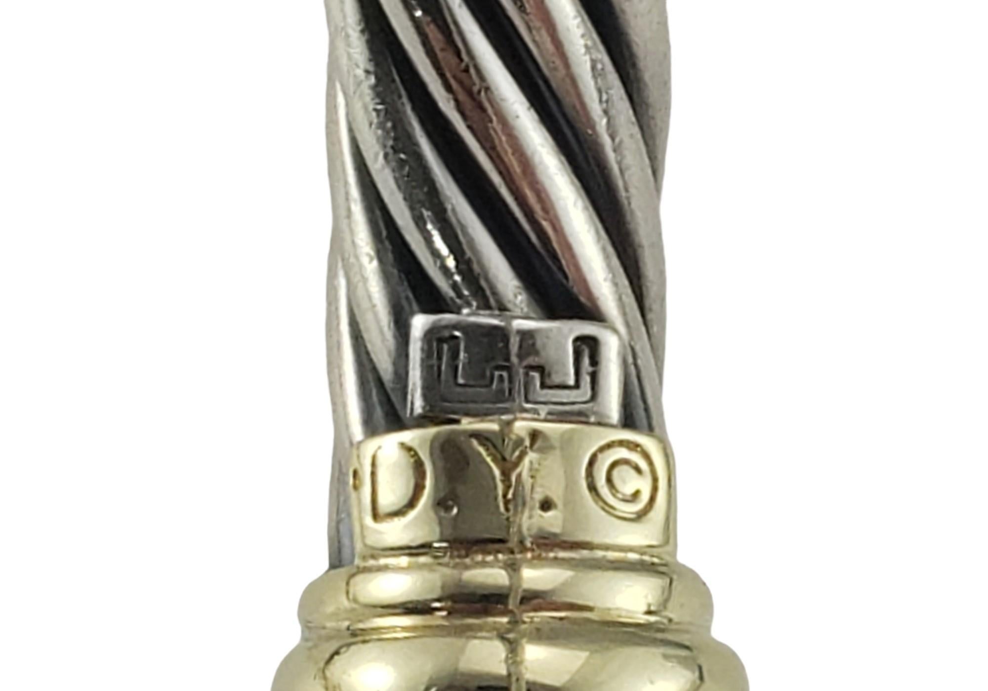 David Yurman Sterling Silver & 14K Yellow Gold Cable Bracelet #16848 1