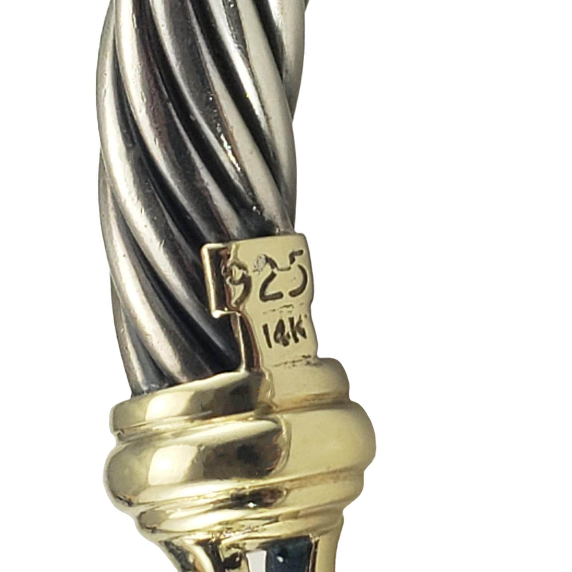 David Yurman Sterling Silver & 14K Yellow Gold Cable Bracelet #16848 2
