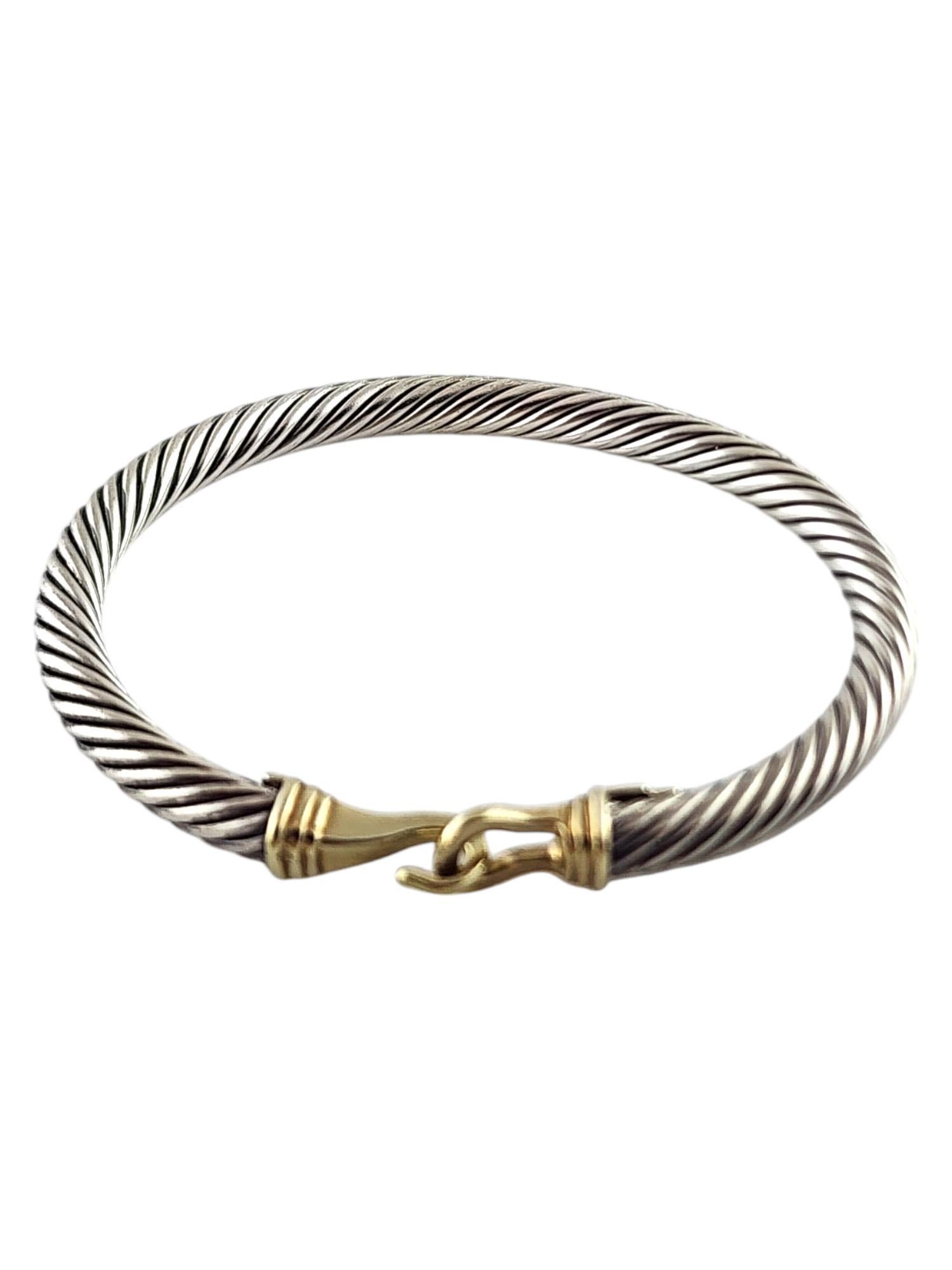 Women's David Yurman Sterling Silver & 14K Yellow Gold Cable Buckle Bracelet #19786