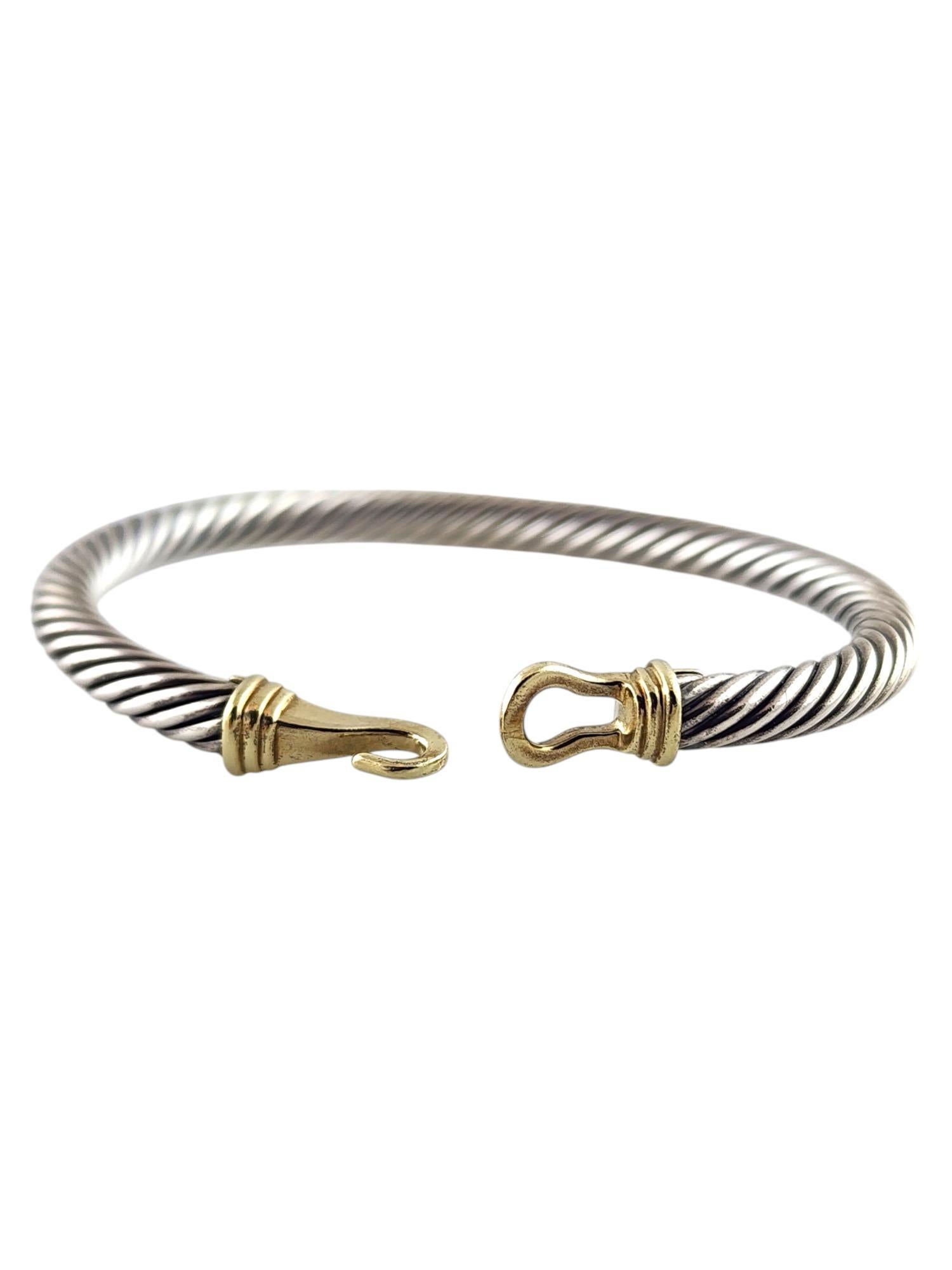 David Yurman Sterling Silver & 14K Yellow Gold Cable Buckle Bracelet #19786 2