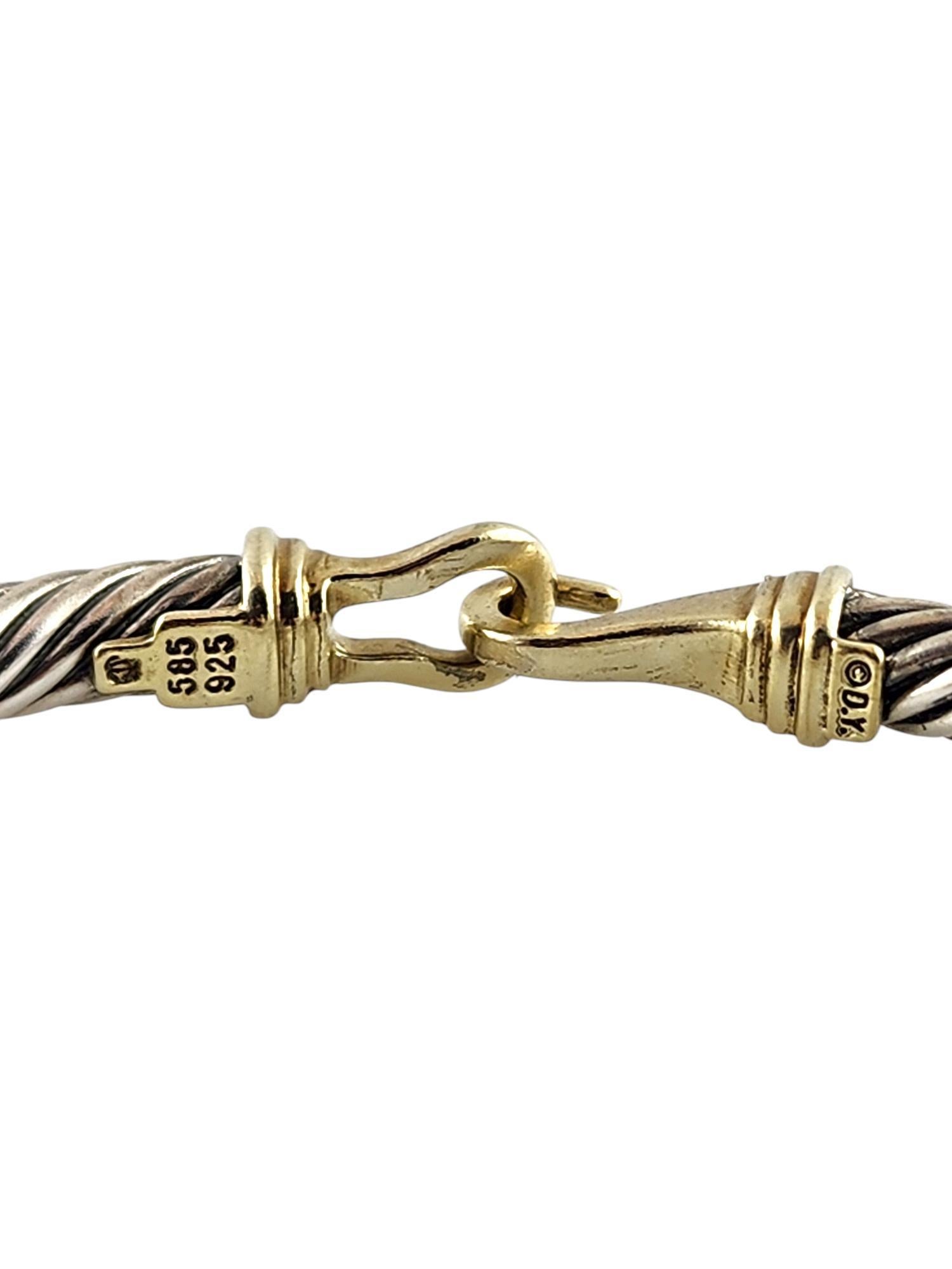 David Yurman Sterling Silver & 14K Yellow Gold Cable Buckle Bracelet #19786 3