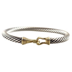 David Yurman Sterling Silver & 14K Yellow Gold Cable Buckle Bracelet #19786