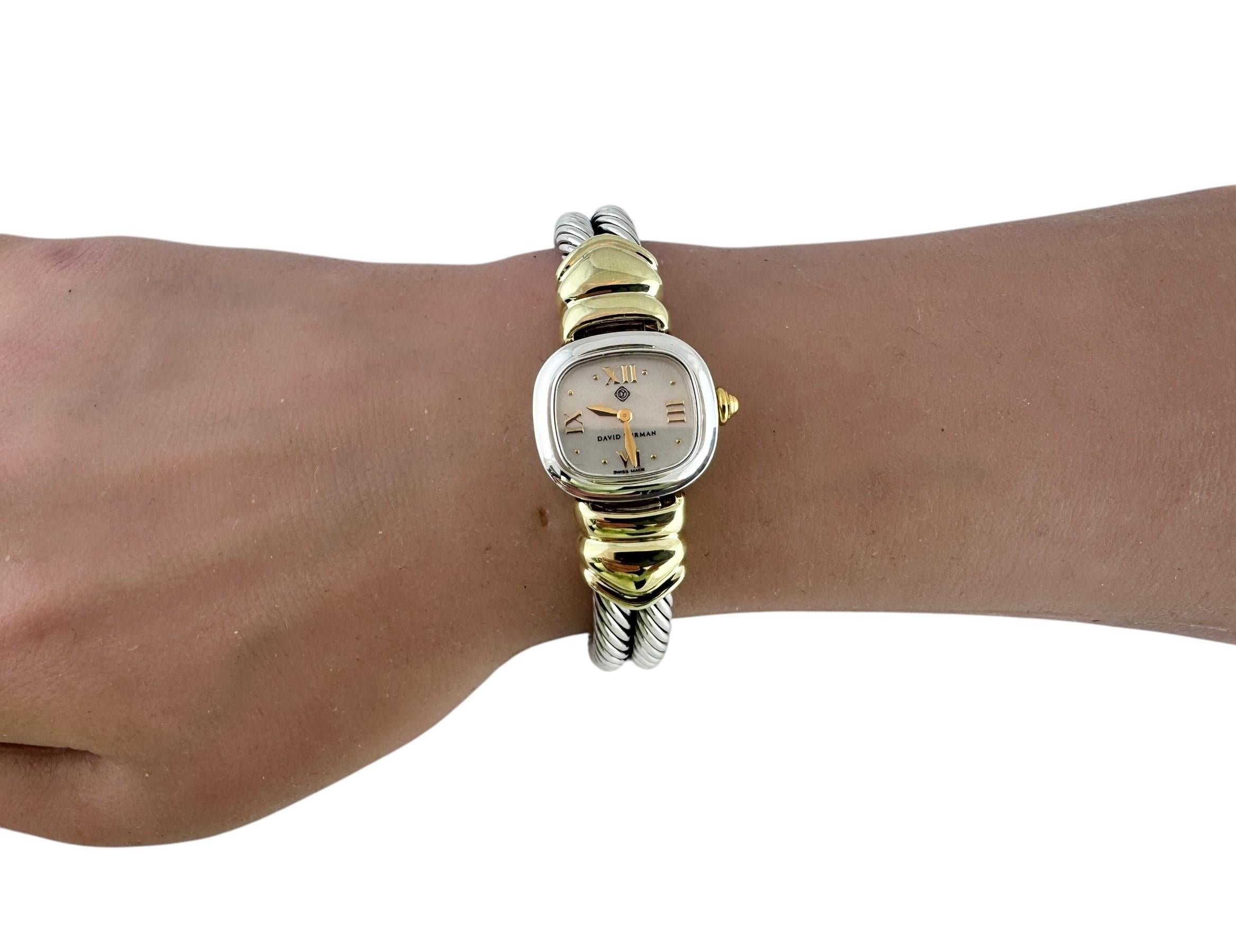 David Yurman Sterling Silver 14K Yellow Gold Cable Ladies Watch #20310 6