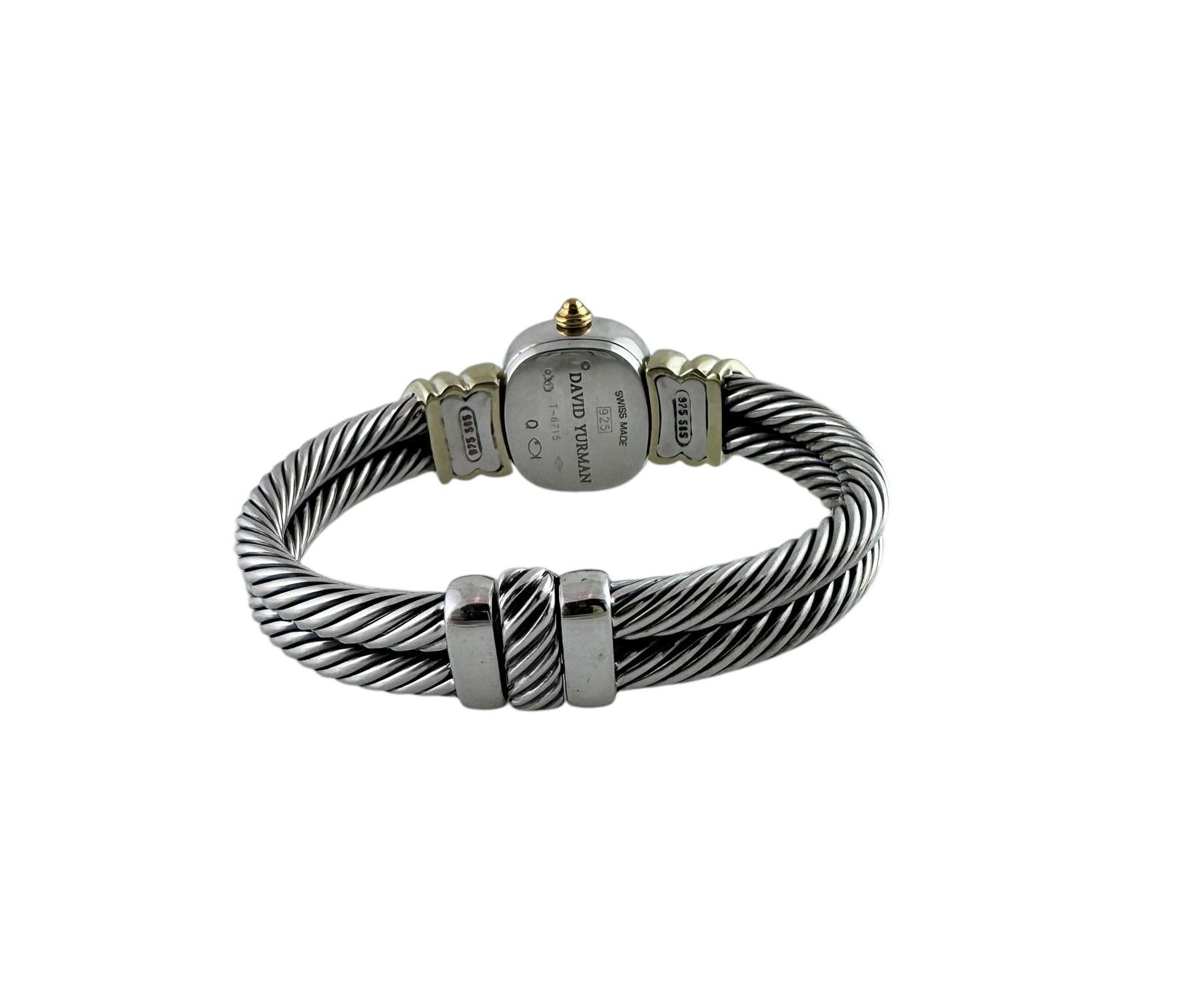 Women's David Yurman Sterling Silver 14K Yellow Gold Cable Ladies Watch #20310