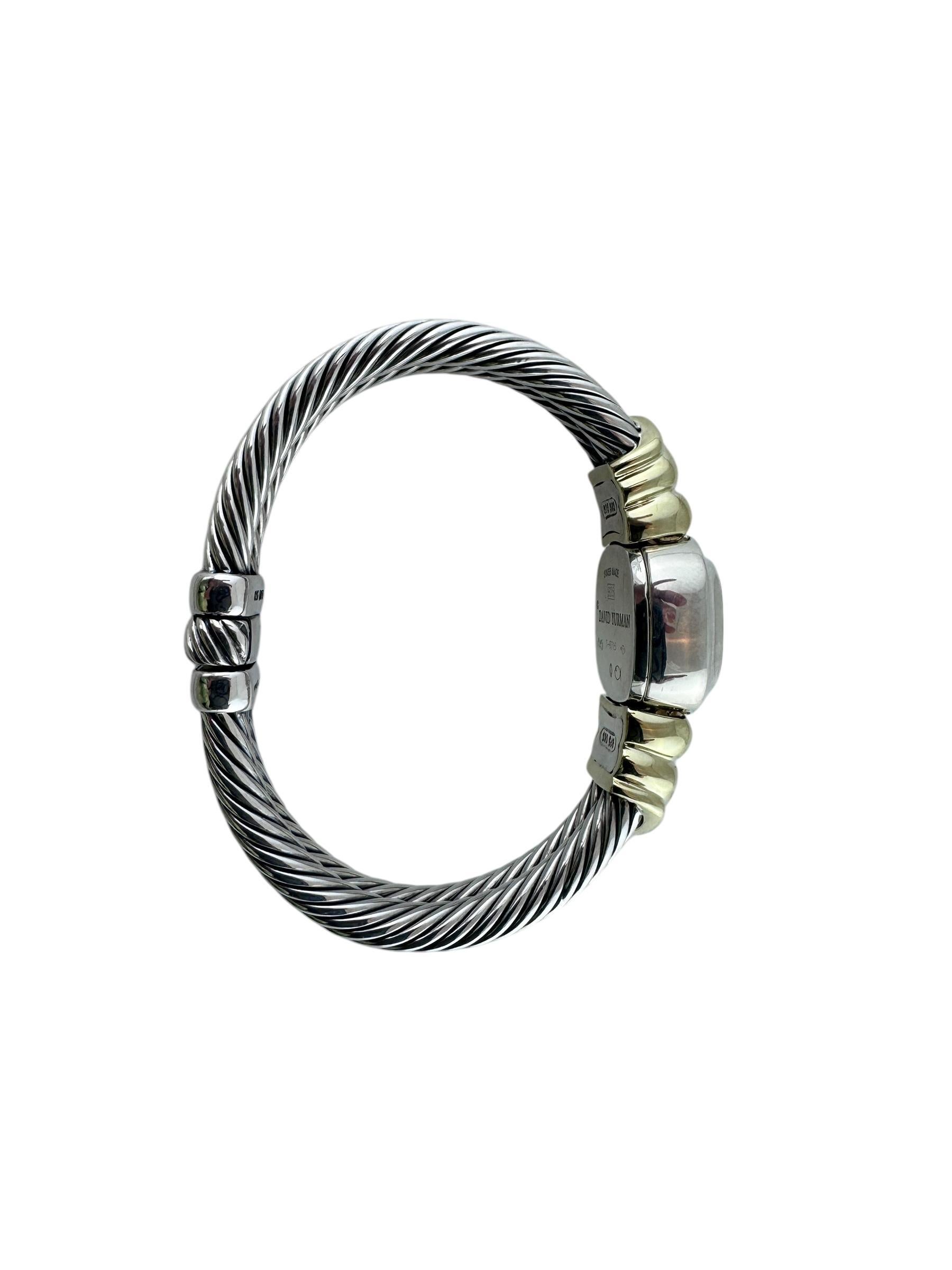 David Yurman Sterling Silver 14K Yellow Gold Cable Ladies Watch #20310 3
