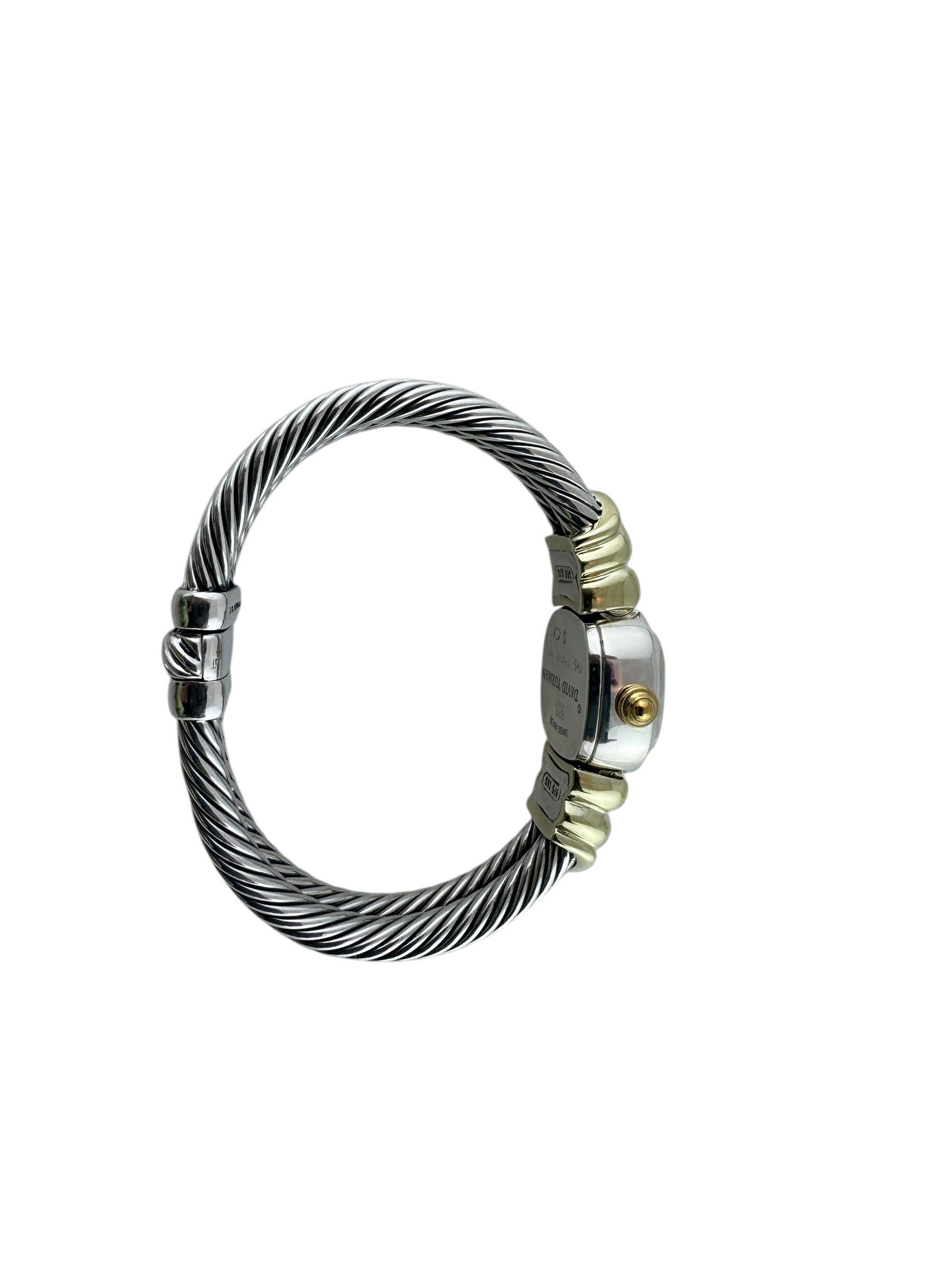 David Yurman Sterling Silver 14K Yellow Gold Cable Ladies Watch #20310 4