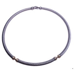 David Yurman Sterling Silver & 14K Yellow Gold Cable Necklace