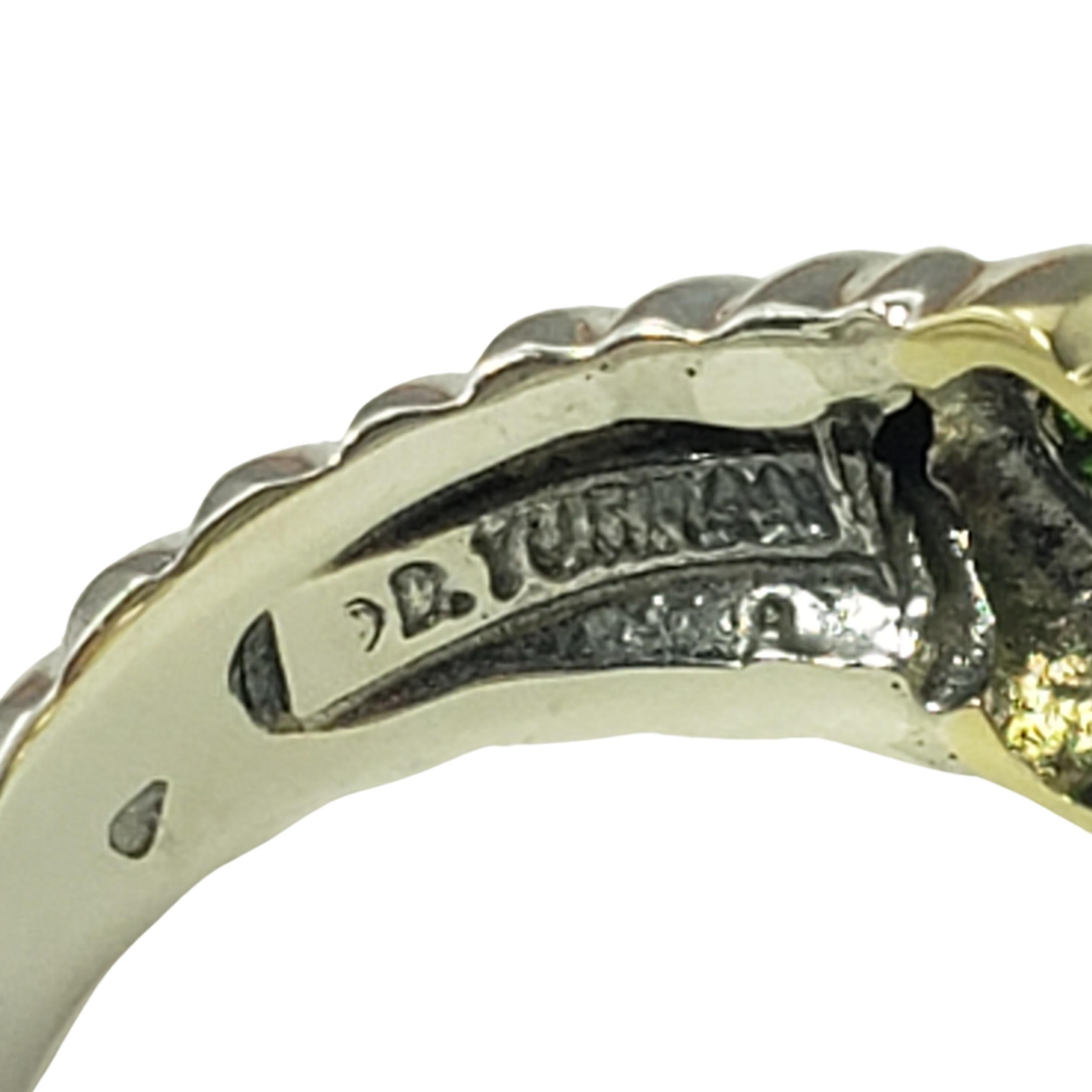 Cabochon David Yurman Sterling Silver 14K Yellow Gold Citrine Emerald Ring