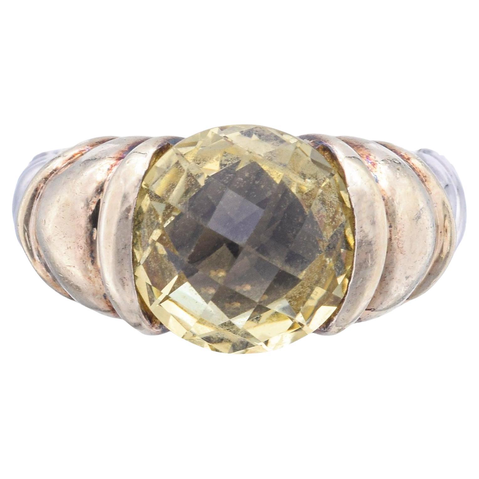 David Yurman Sterling Silber & 14k Gelbgold Zitronenquarz Capri Ring im Angebot