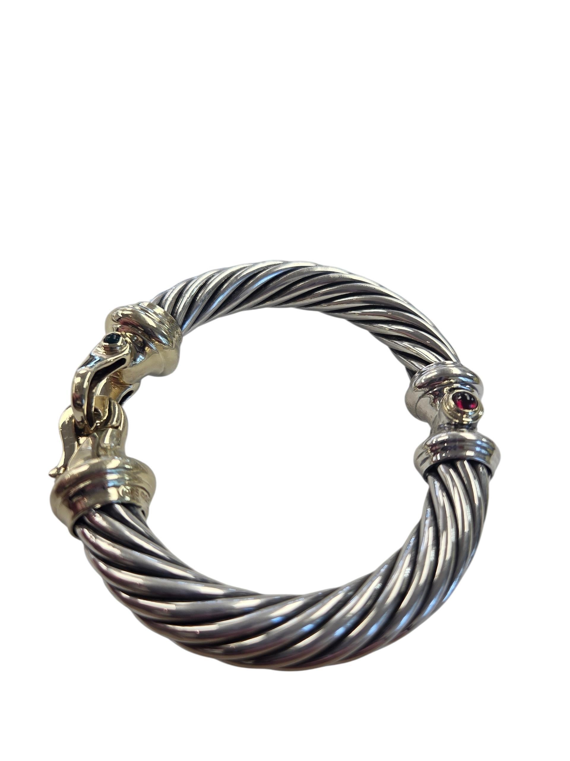 David Yurman Sterling Silver 14K Yellow Gold Renaissance Buckle Bracelet #24073 en venta 1