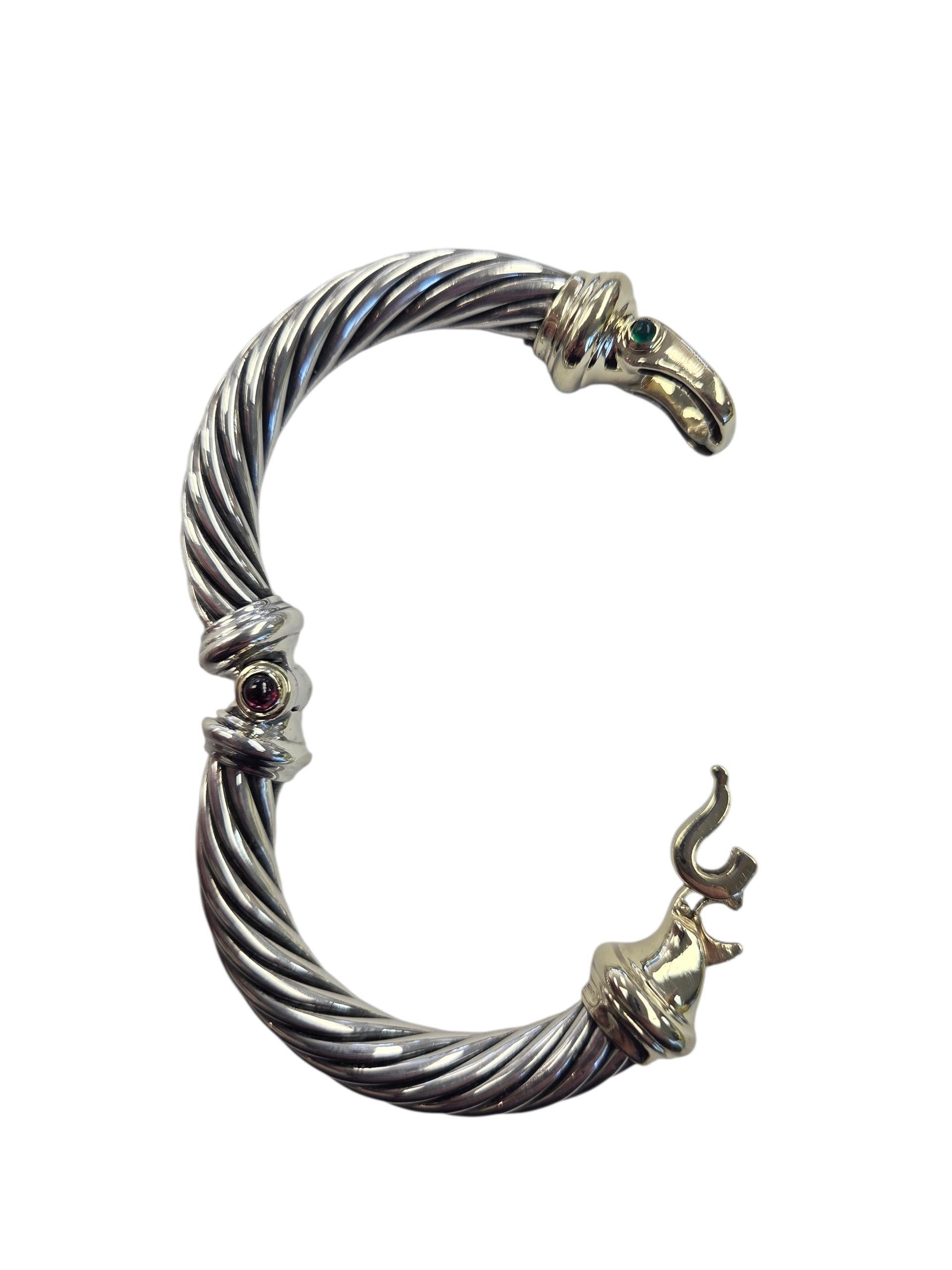 David Yurman Sterling Silver 14K Yellow Gold Renaissance Buckle Bracelet #24073 en venta 3