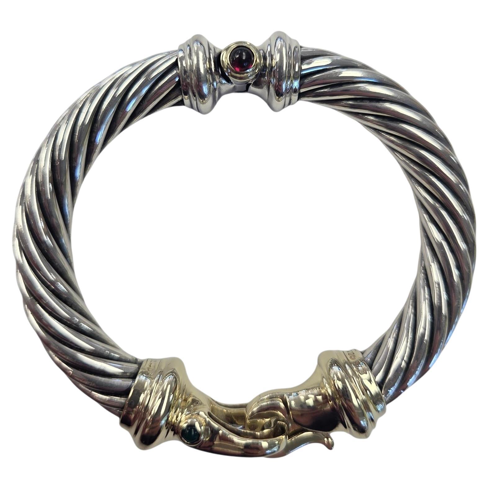 David Yurman Sterling Silver 14K Yellow Gold Renaissance Buckle Bracelet #24073 en venta