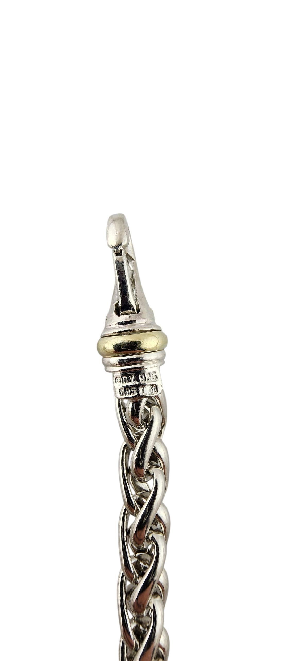 Contemporary David Yurman Sterling Silver & 14K Yellow Gold Spiga Chain #22897 For Sale