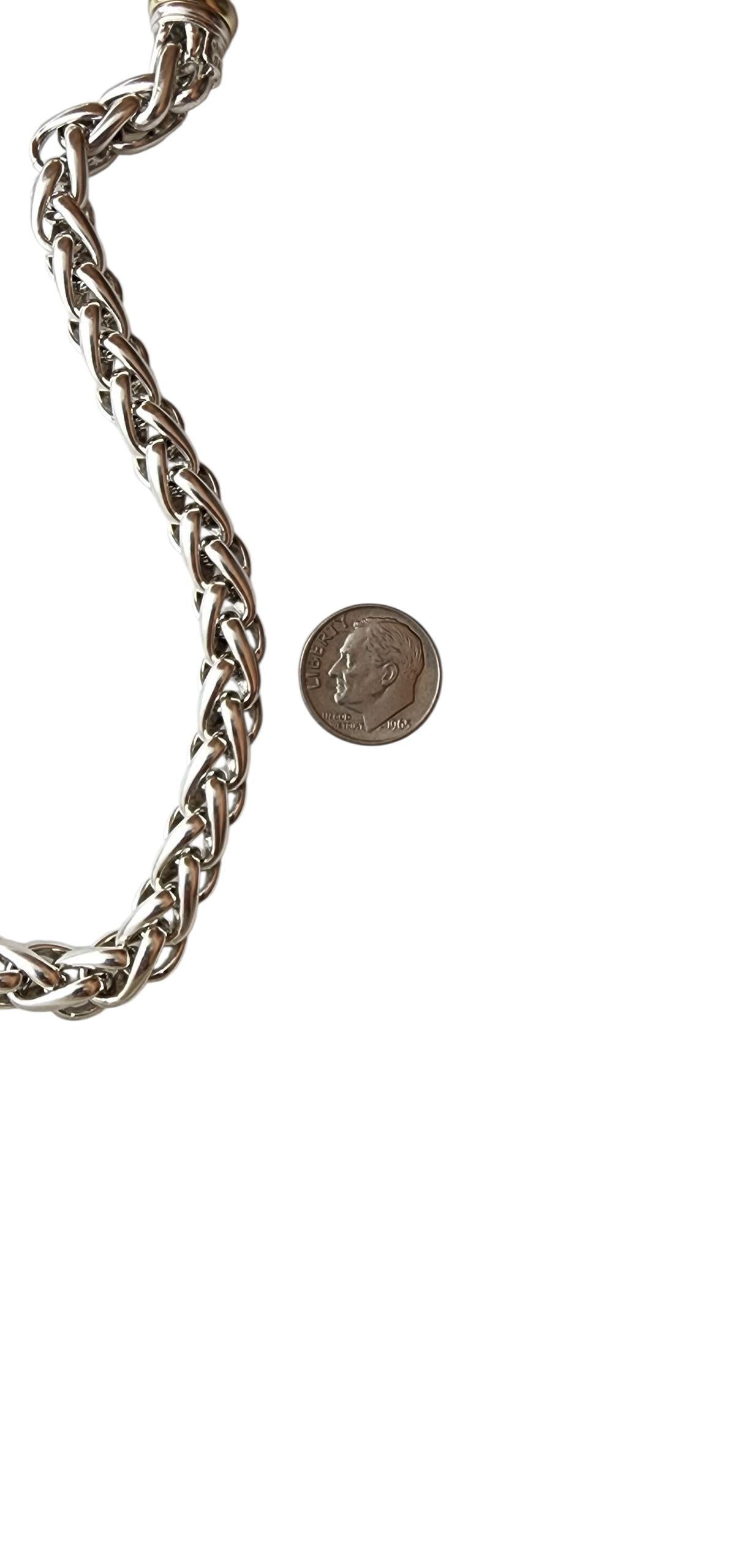 David Yurman Sterling Silver & 14K Yellow Gold Spiga Chain #22897 In Good Condition For Sale In Washington Depot, CT