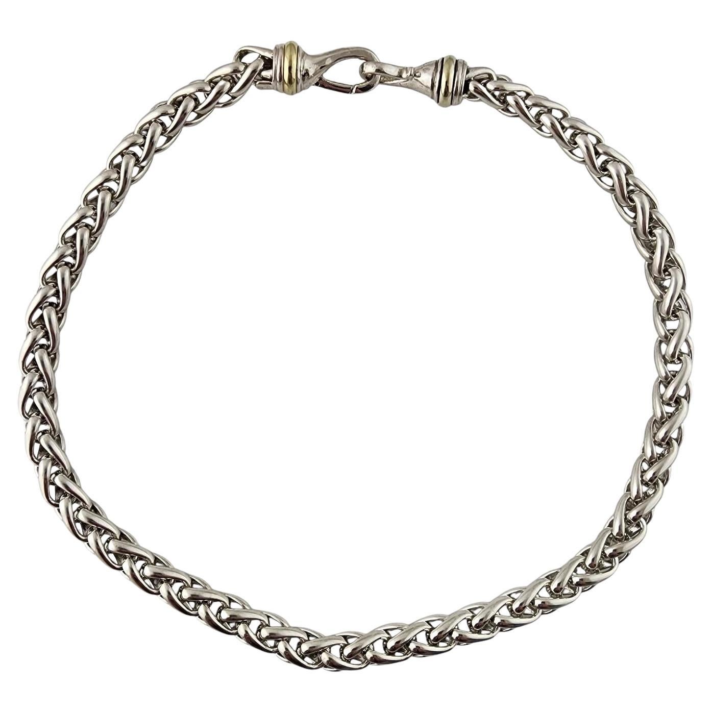 David Yurman Sterling Silver & 14K Yellow Gold Spiga Chain #22897 For Sale