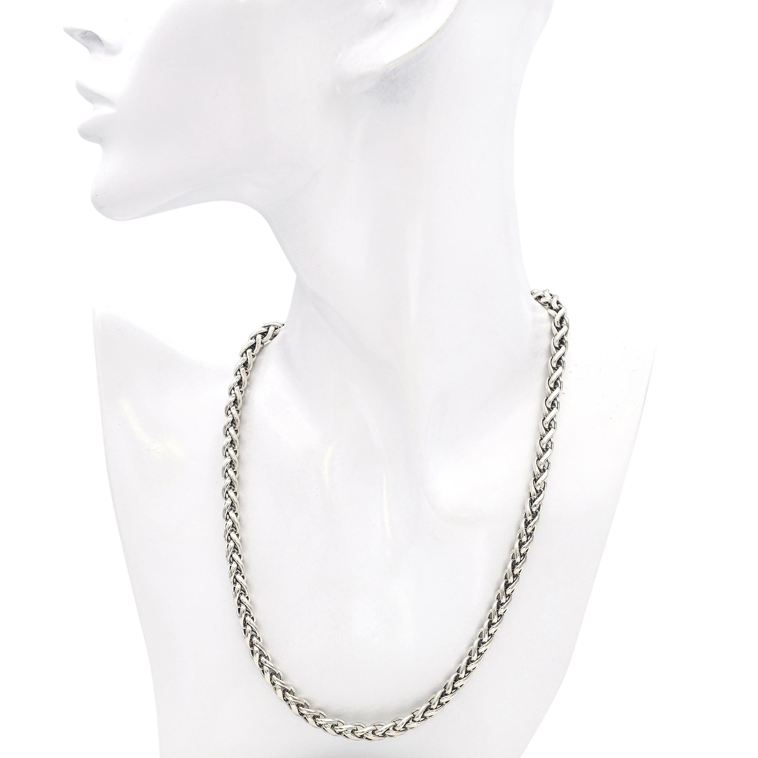 David Yurman Sterling Silver 14k Yellow Gold Spiga Link Necklace (collier à maillons) Bon état - En vente à New York, NY