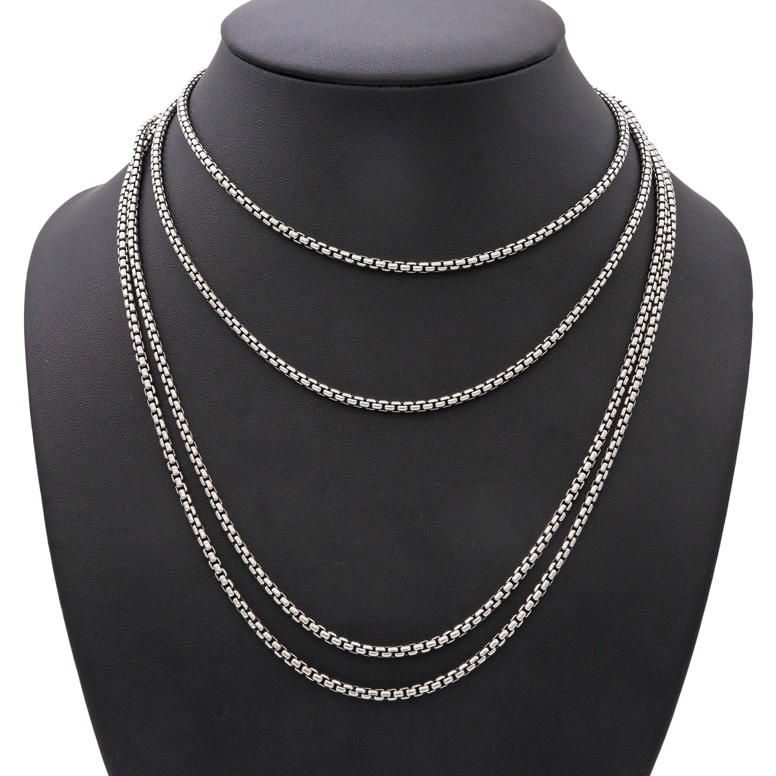 David Yurman - Collana a catena lunga in argento sterling e oro giallo 14k con tag In condizioni buone in vendita a New York, NY