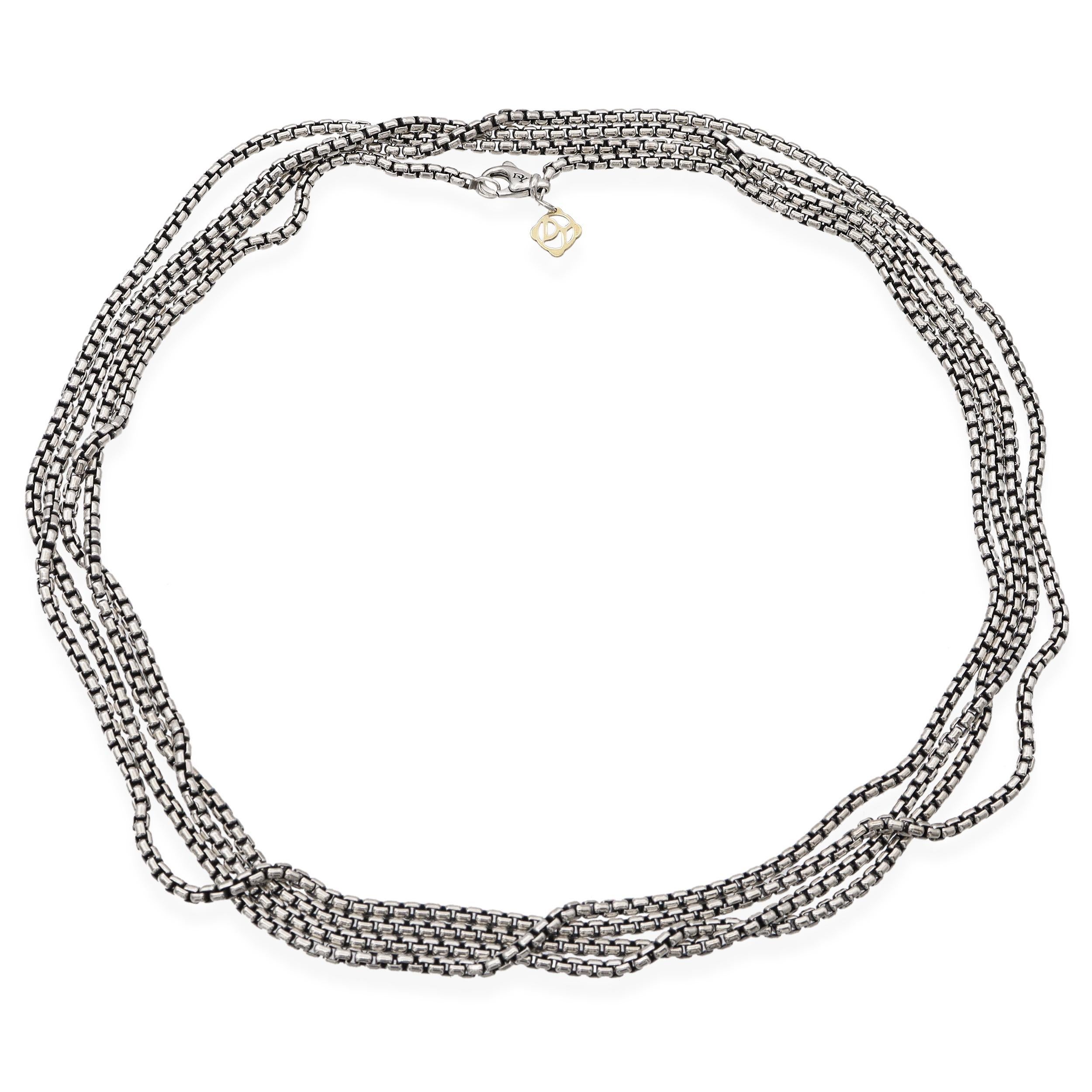Donna David Yurman - Collana a catena lunga in argento sterling e oro giallo 14k con tag in vendita