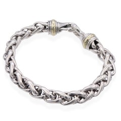 David Yurman Sterling Silver & 14K Yellow Gold Wheat Chain Bracelet