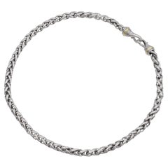 David Yurman Sterling Silver & 14k Yellow Gold Wheat Chain Necklace