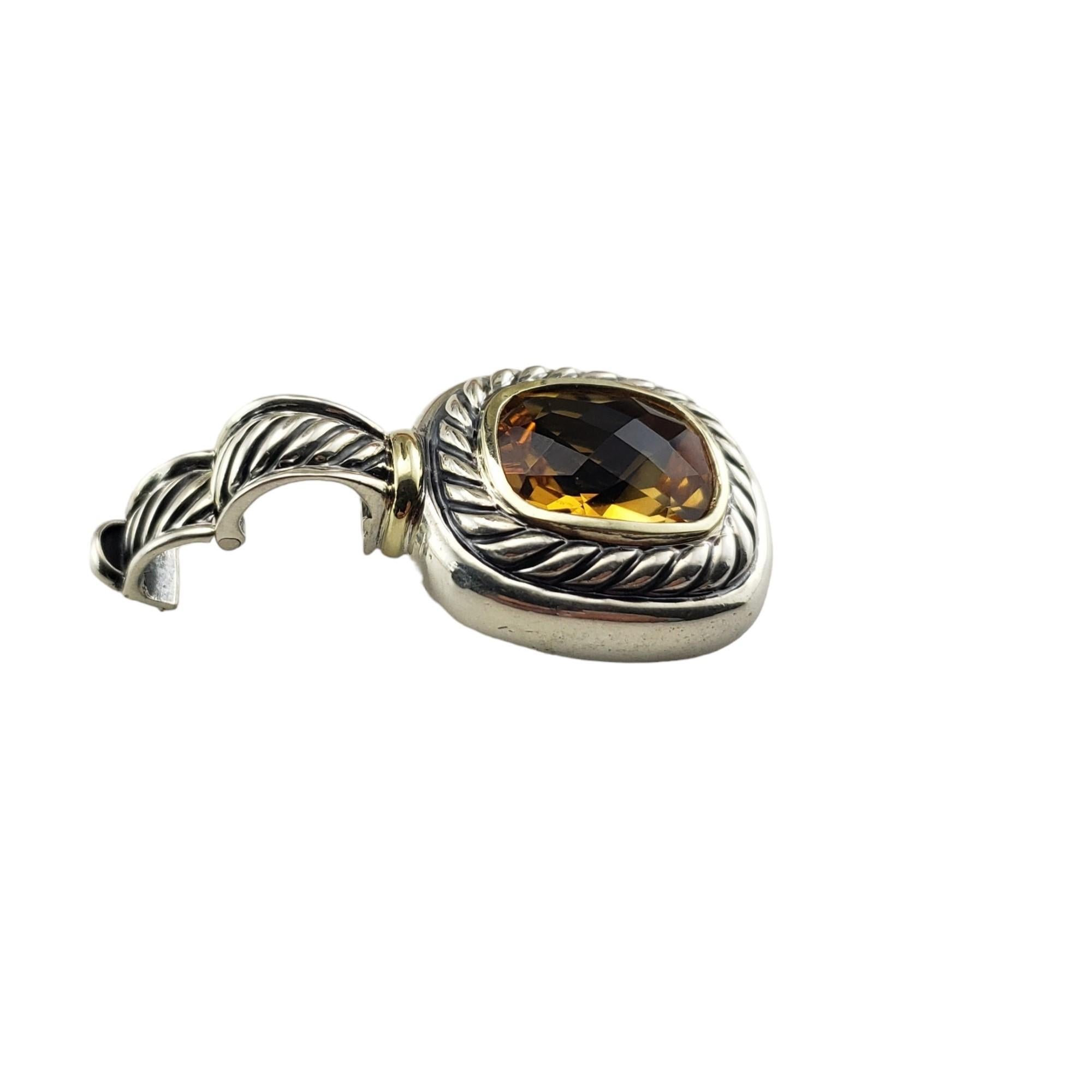 David Yurman Sterling Silver/14K YG Citrine Albion Pendant #15404 In Good Condition In Washington Depot, CT