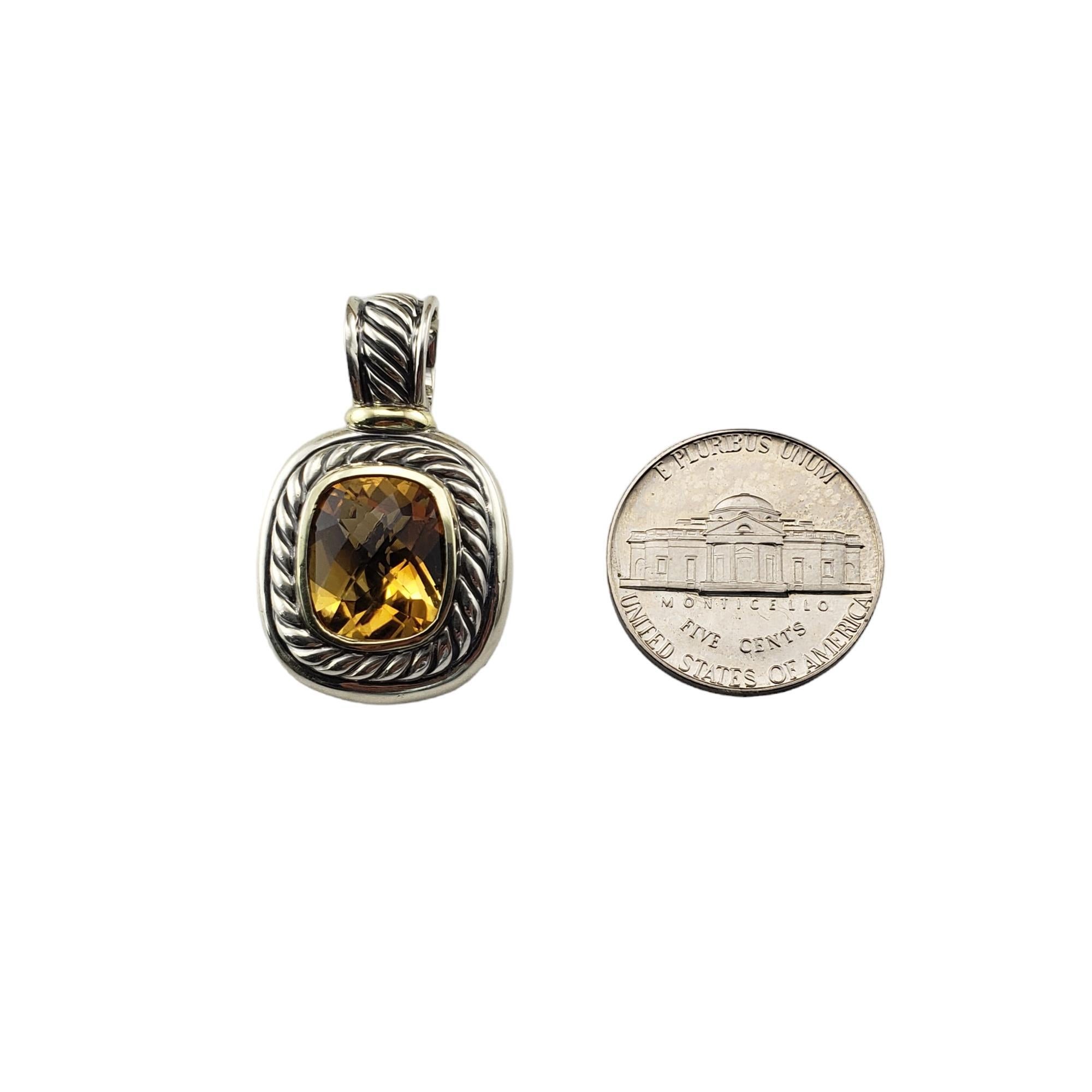 David Yurman Sterling Silver/14K YG Citrine Albion Pendant #15404 2