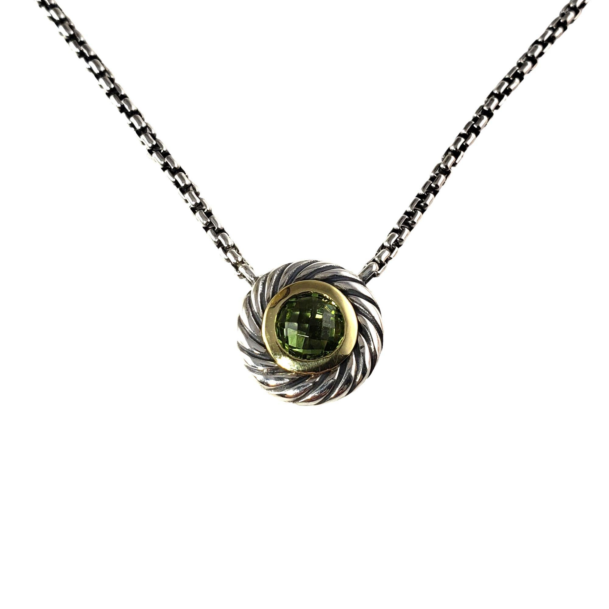 David Yurman Collier à biscuits en argent sterling, or jaune 18 carats et péridot Bon état à Washington Depot, CT