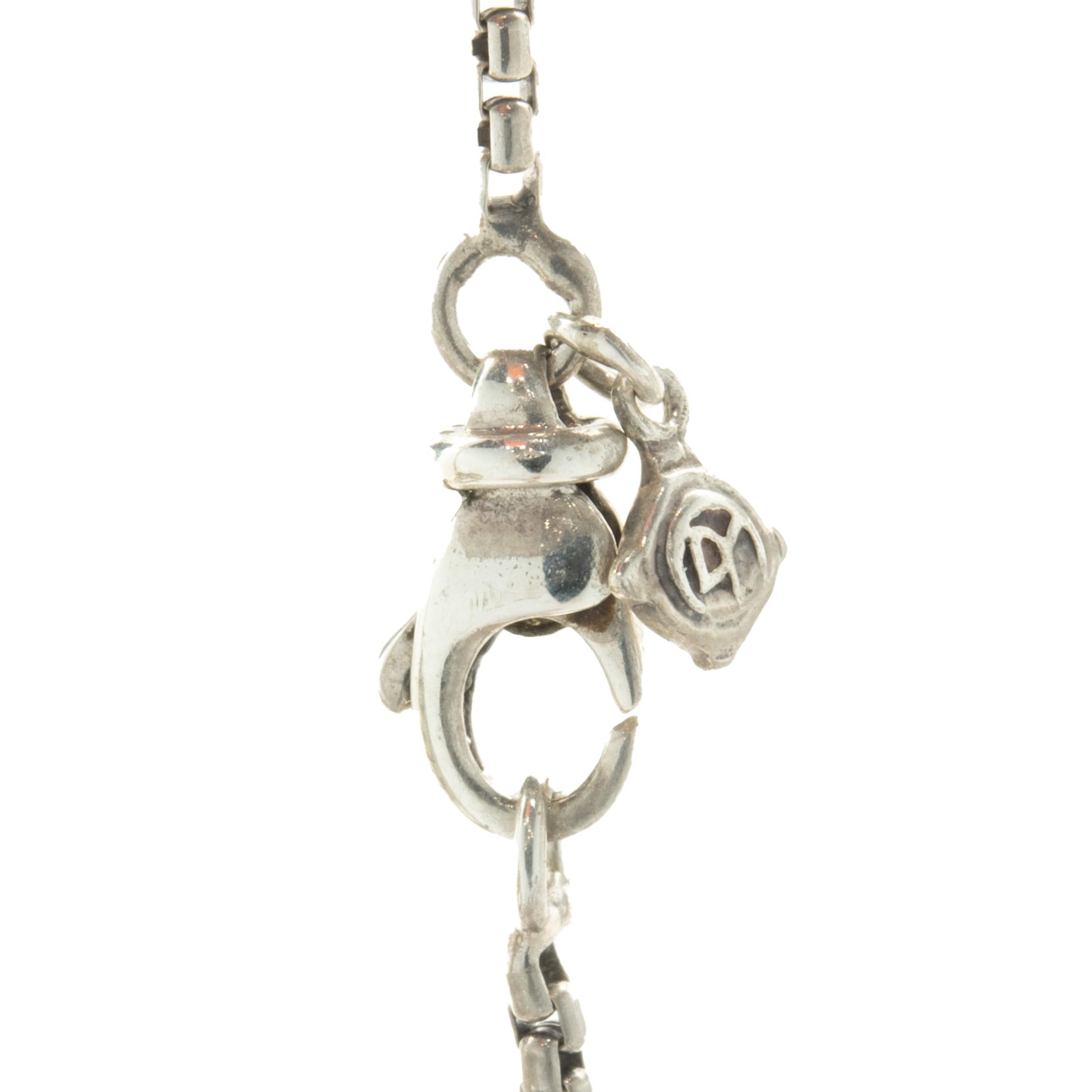 David Yurman: 18 Karat Gelbgold Kabel-Halskette mit Kreis aus Sterlingsilber Damen