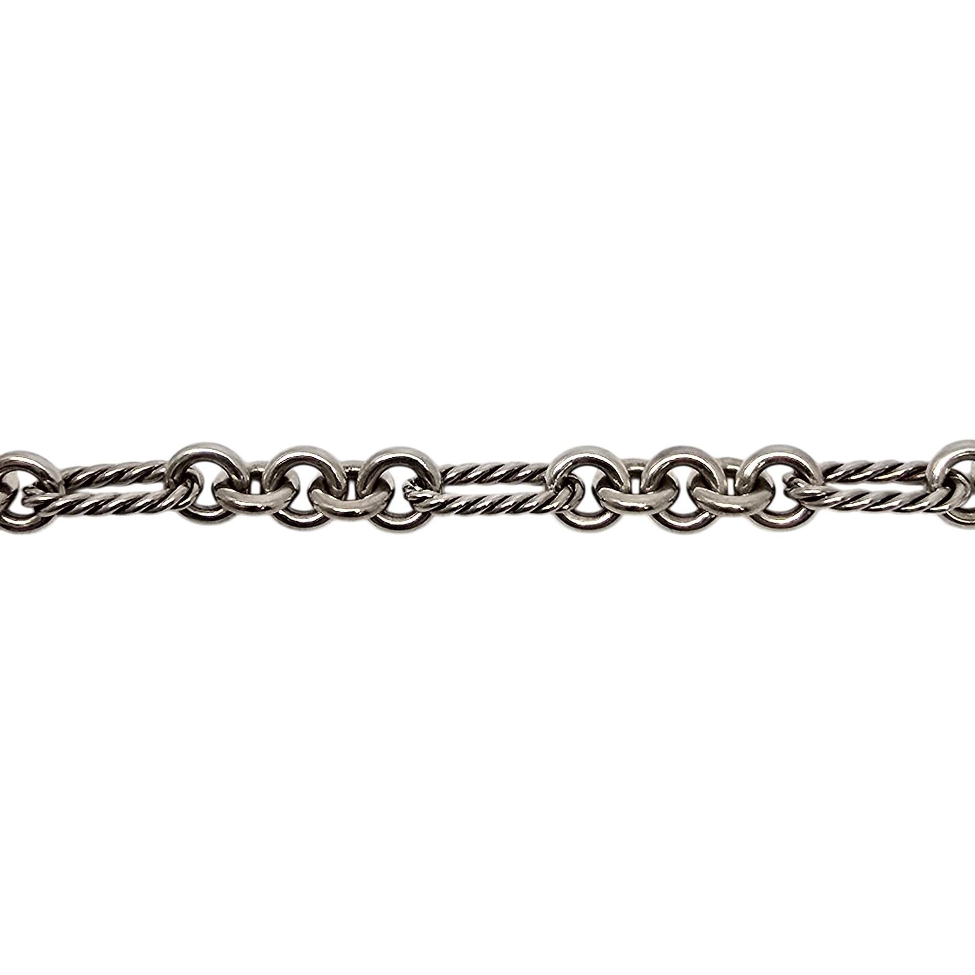 David Yurman Sterling Silver 18K Gold Cable Heart Charm Toggle Bracelet #19855 1