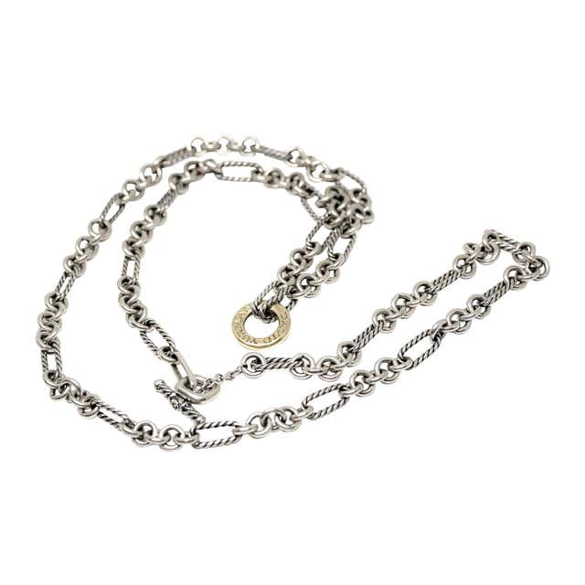 David Yurman Sterling Silver Cable Chain For Sale at 1stDibs