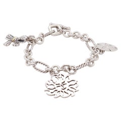 David Yurman Sterling Silver & 18K Gold Charm Bracelet with Assorted Charms