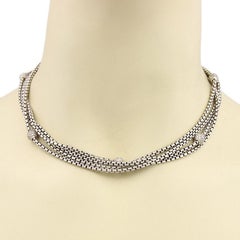 David Yurman Sterling Silver & 18k Gold Diamond Multi-Strand Box Chain Necklace