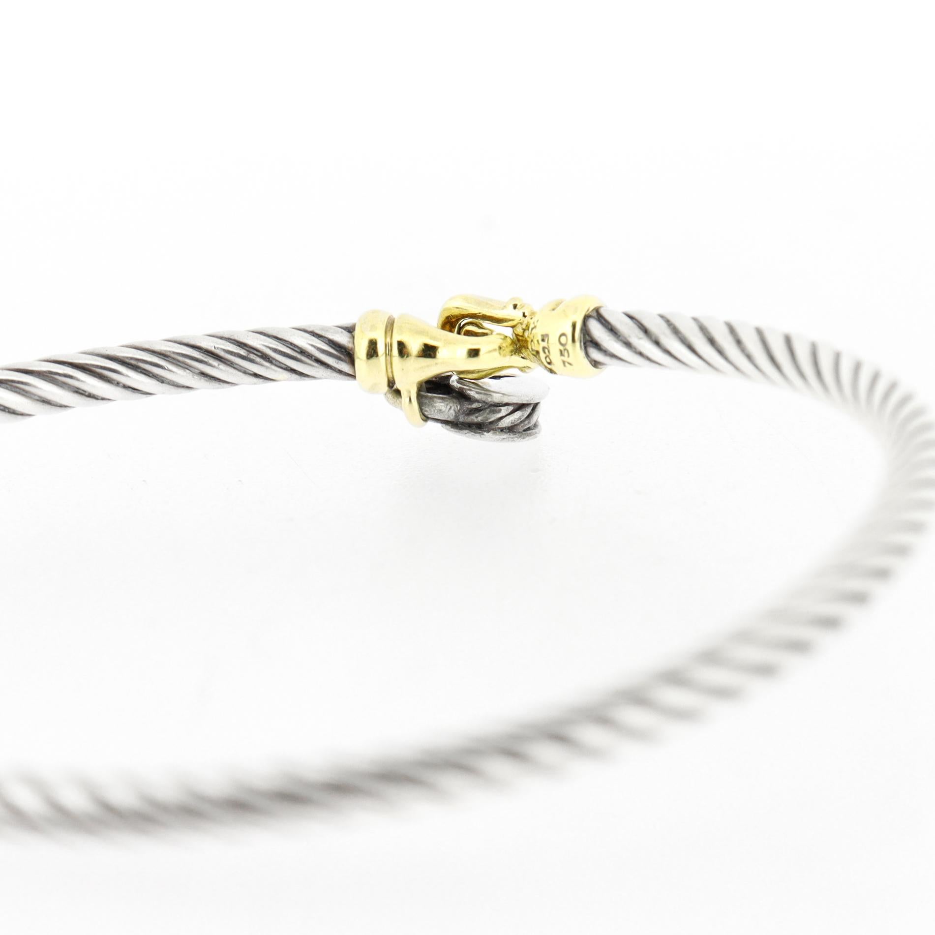David Yurman Sterling Silver & 18K Gold Heart Locket Bracelet, 3mm For Sale 3