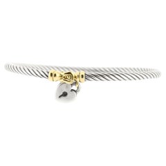 David Yurman Sterling Silver & 18K Gold Heart Locket Bracelet, 3mm