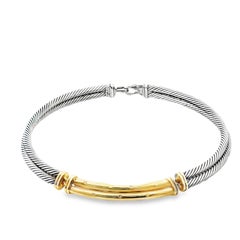 Collier ras-du-cou « Metro Diamond » en argent sterling et or 18 carats de David Yurman, 15"